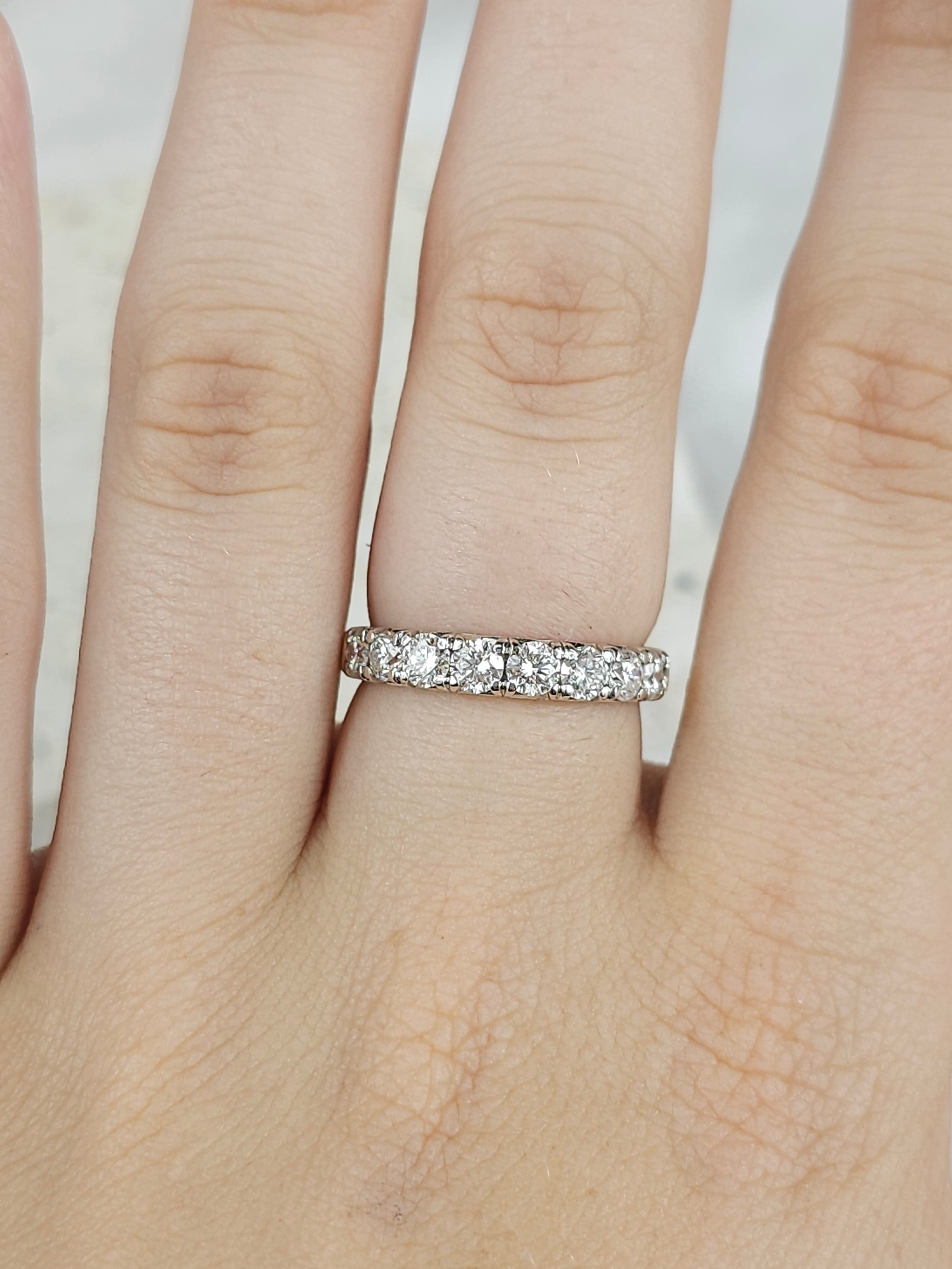 18ct Yellow and White Gold Round Brilliant cut Diamond band, 1.01ct total