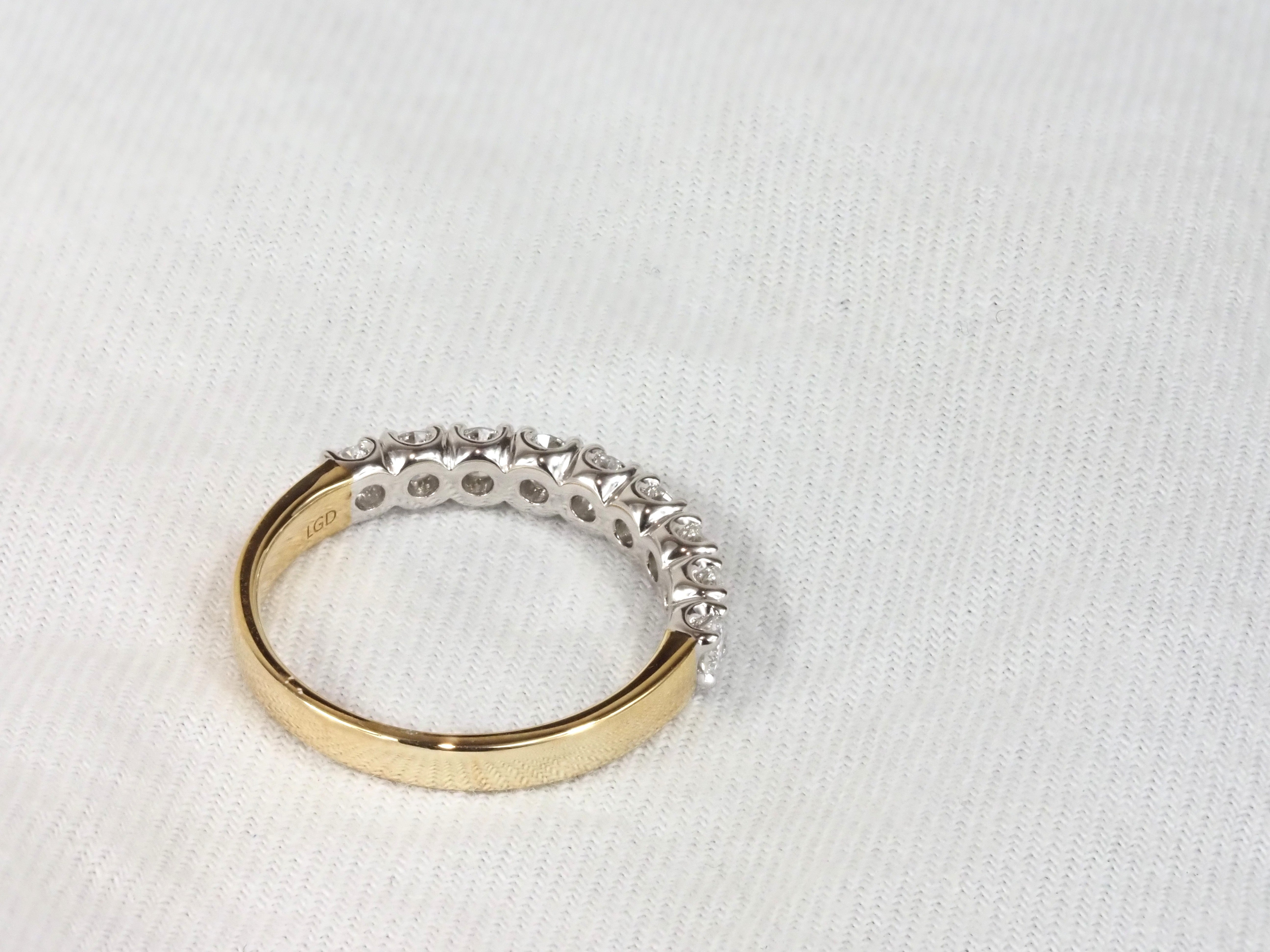 18ct Yellow and White Gold Lab-Grown Diamond Ring, 0.75ct Total
