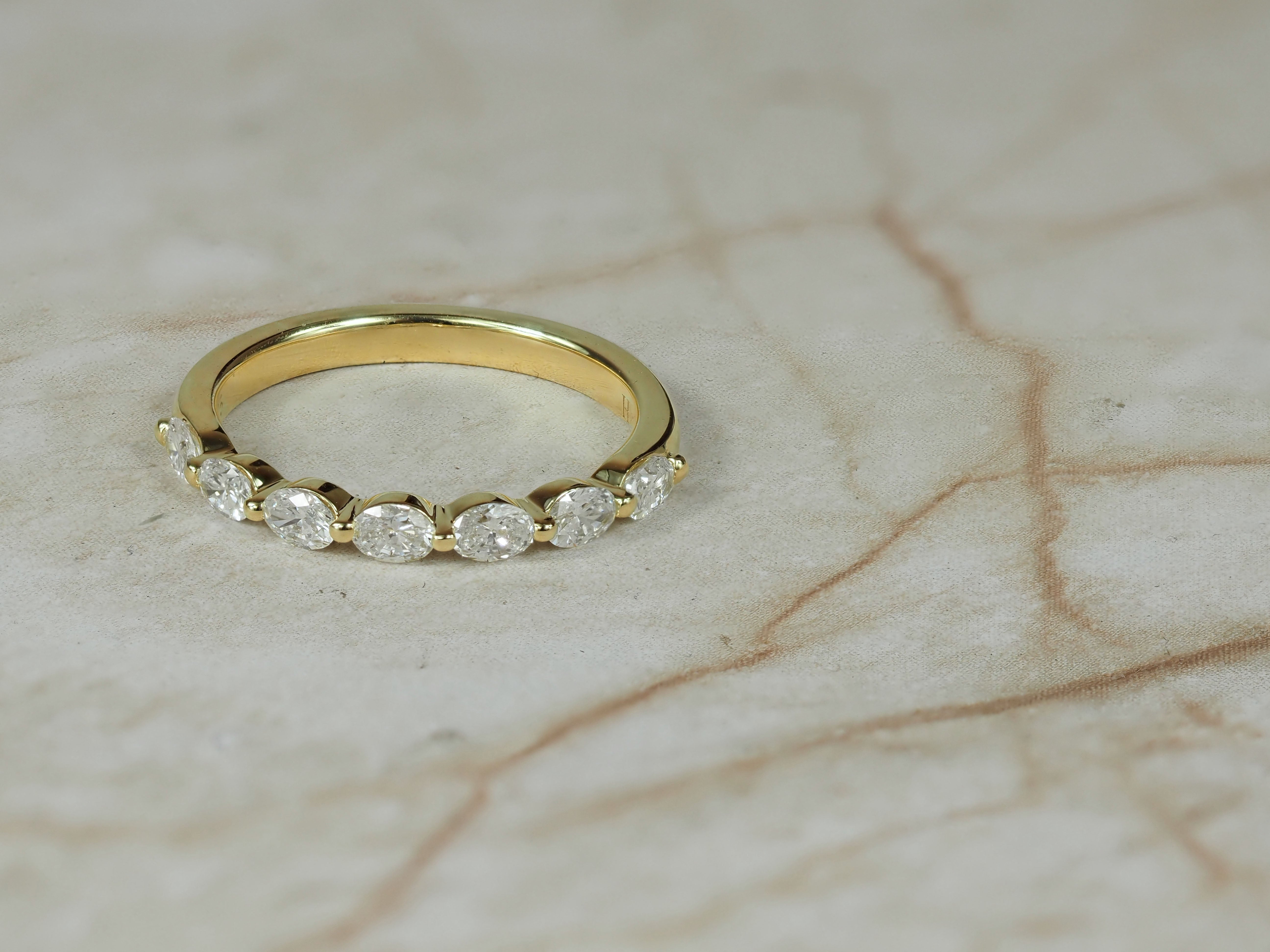 9ct Yellow Gold Lab-Grown Oval Diamond Ring, 0.66ct Total