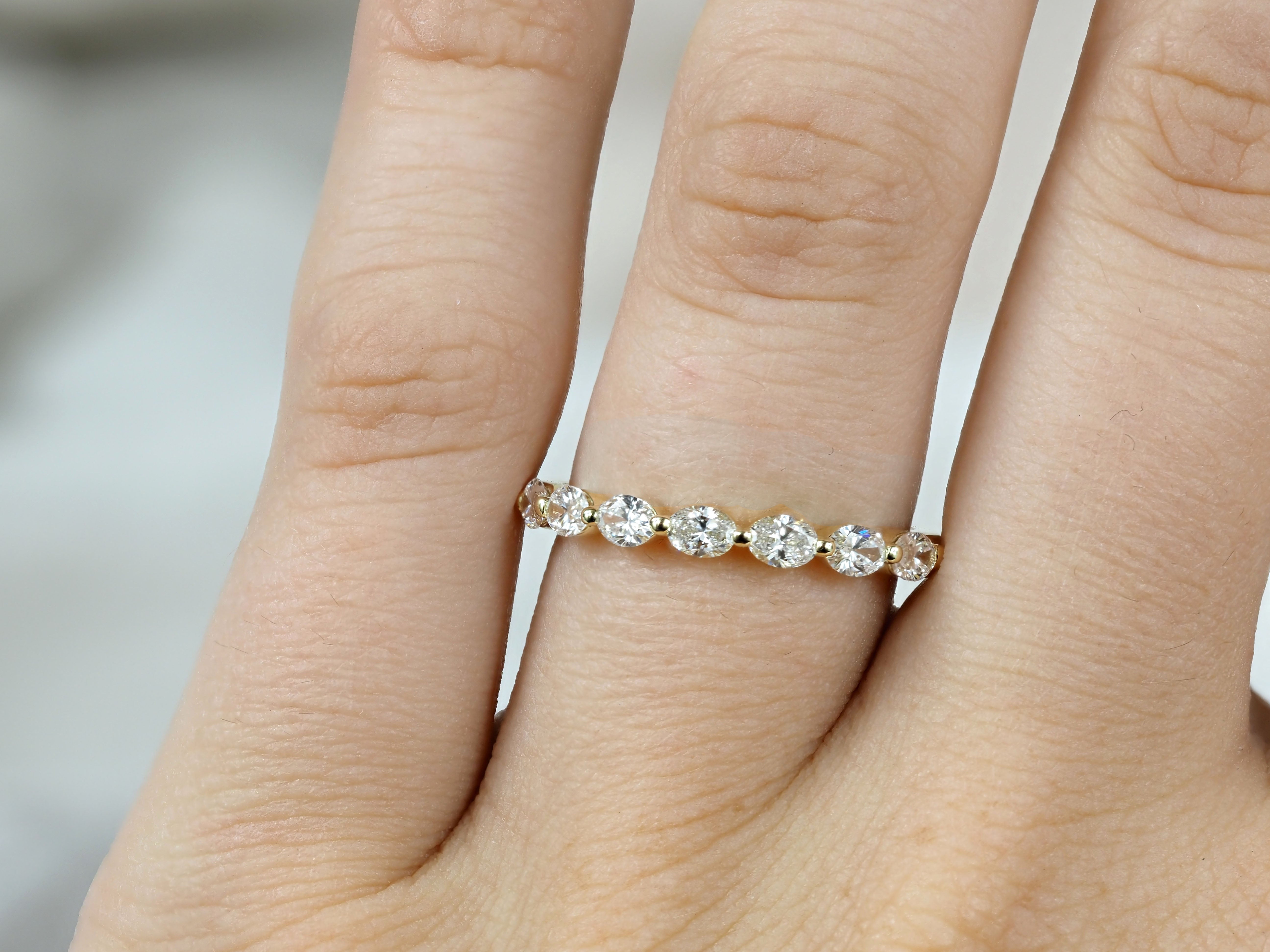 9ct Yellow Gold Lab-Grown Oval Diamond Ring, 0.66ct Total
