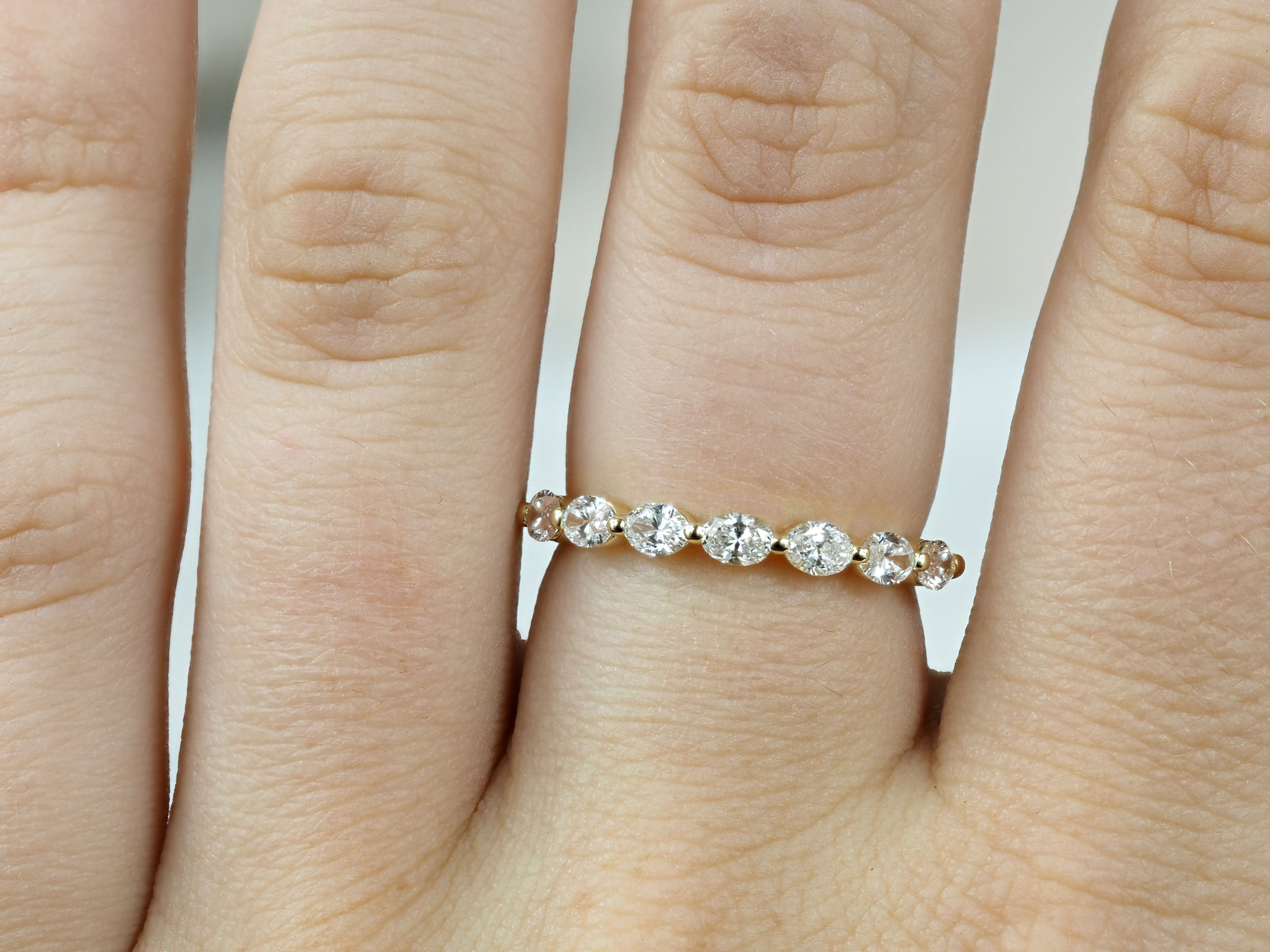 9ct Yellow Gold Lab-Grown Oval Diamond Ring, 0.66ct Total