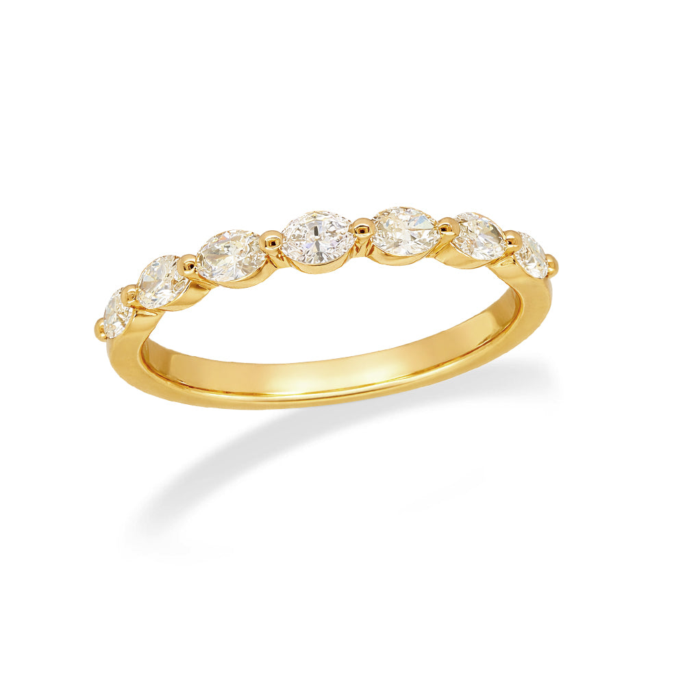 9ct Yellow Gold Lab-Grown Oval Diamond Ring, 0.66ct Total