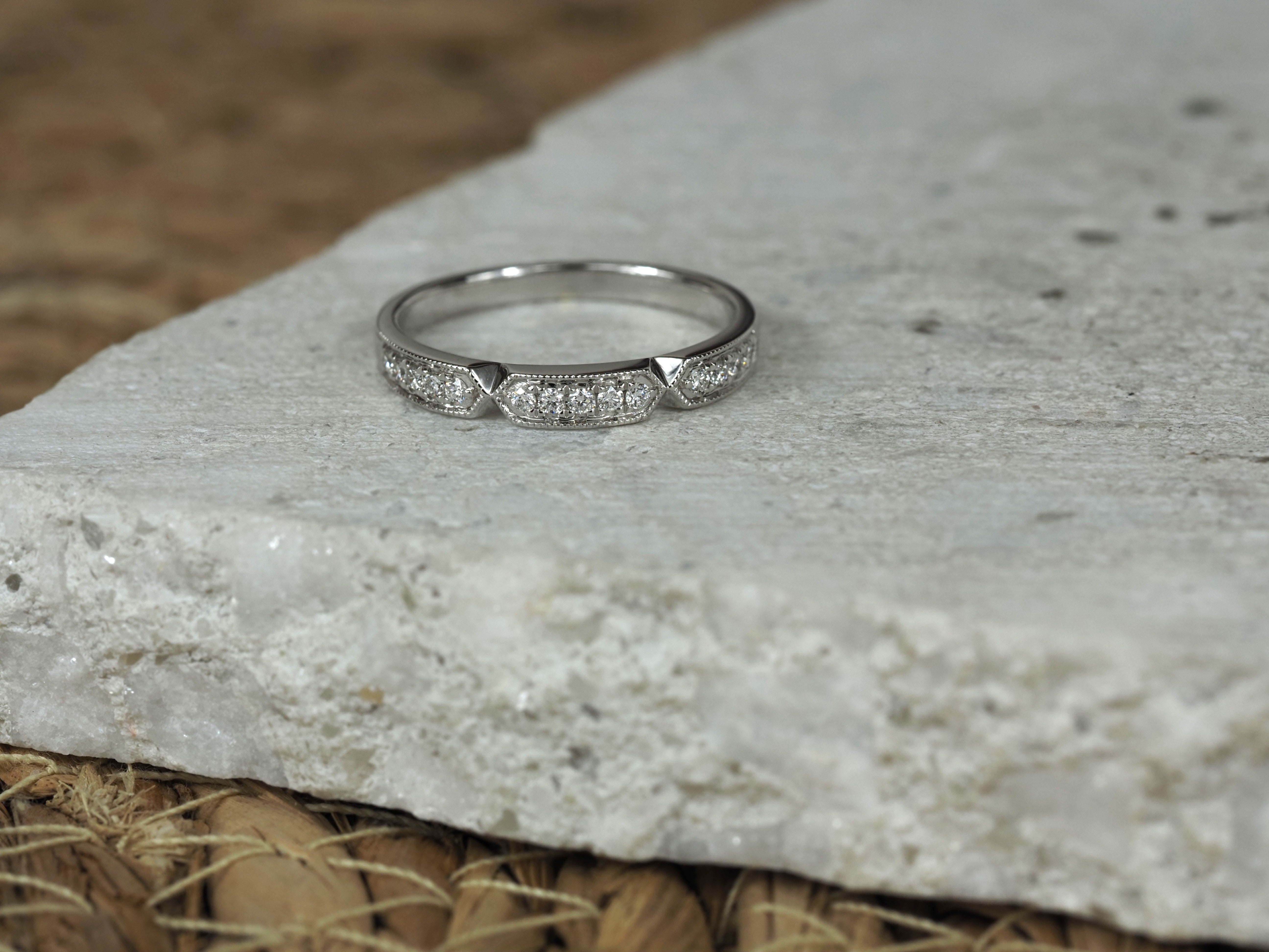 18ct White Gold Round Brilliant Cut Diamond Ring, 0.16ct total