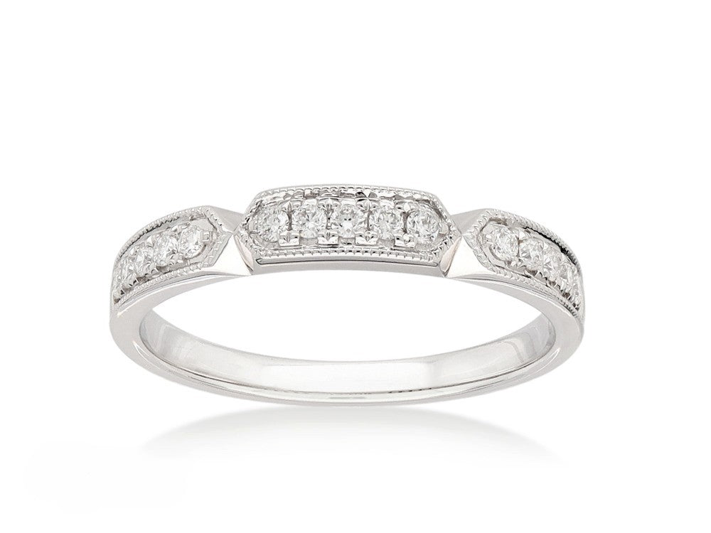 18ct White Gold Round Brilliant Cut Diamond Ring, 0.16ct total