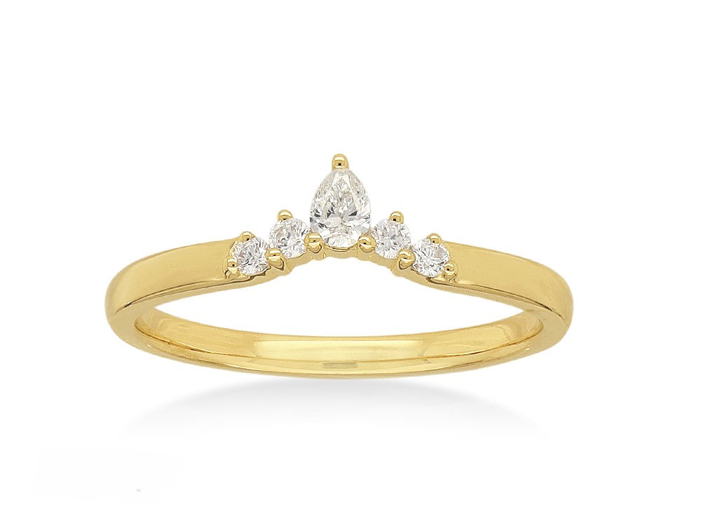 18ct Yellow Gold Fitted Diamond Ring, 0.15ct Total