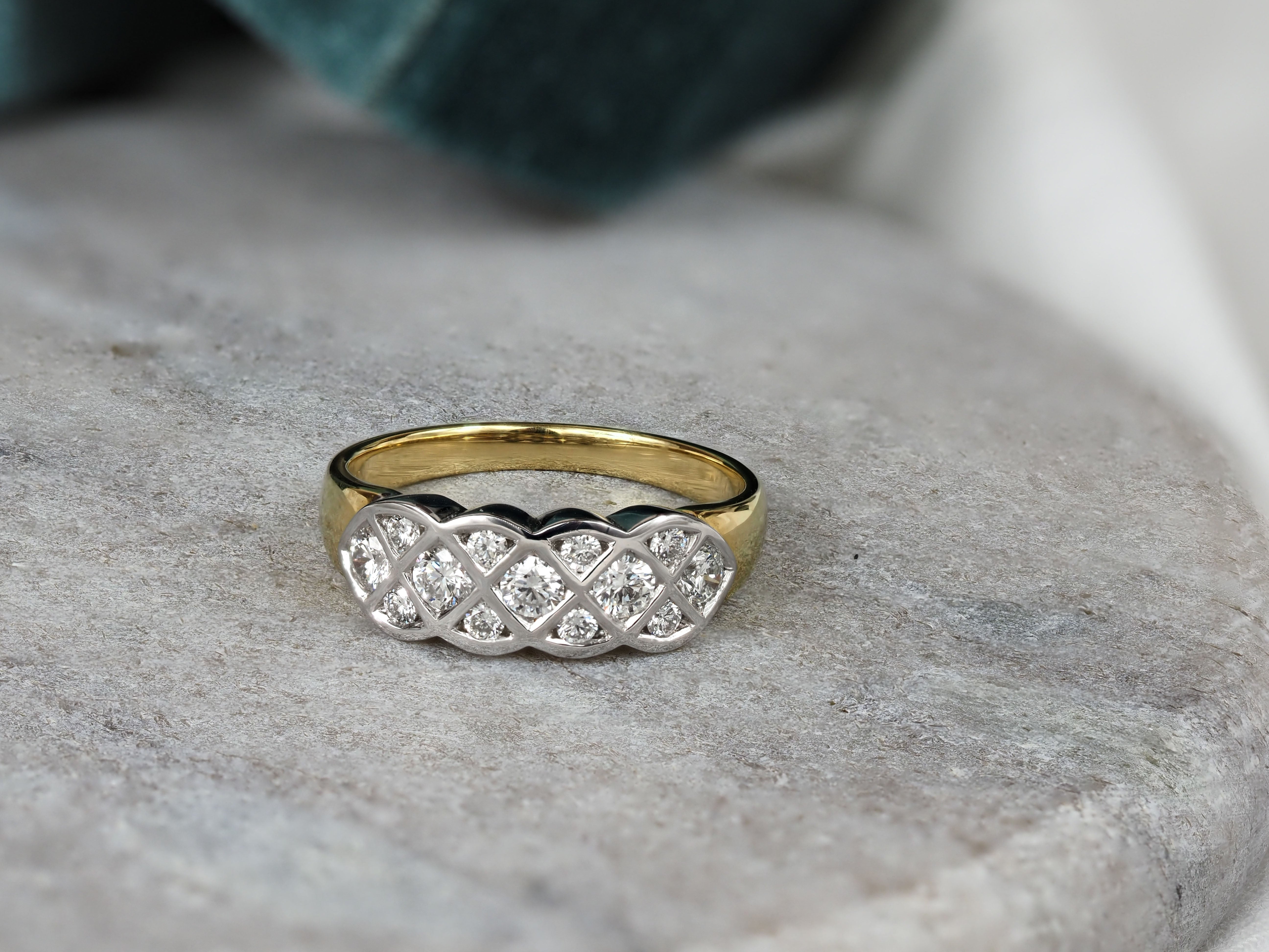 18ct Yellow and White Gold Diamond ring, 0.56ct total