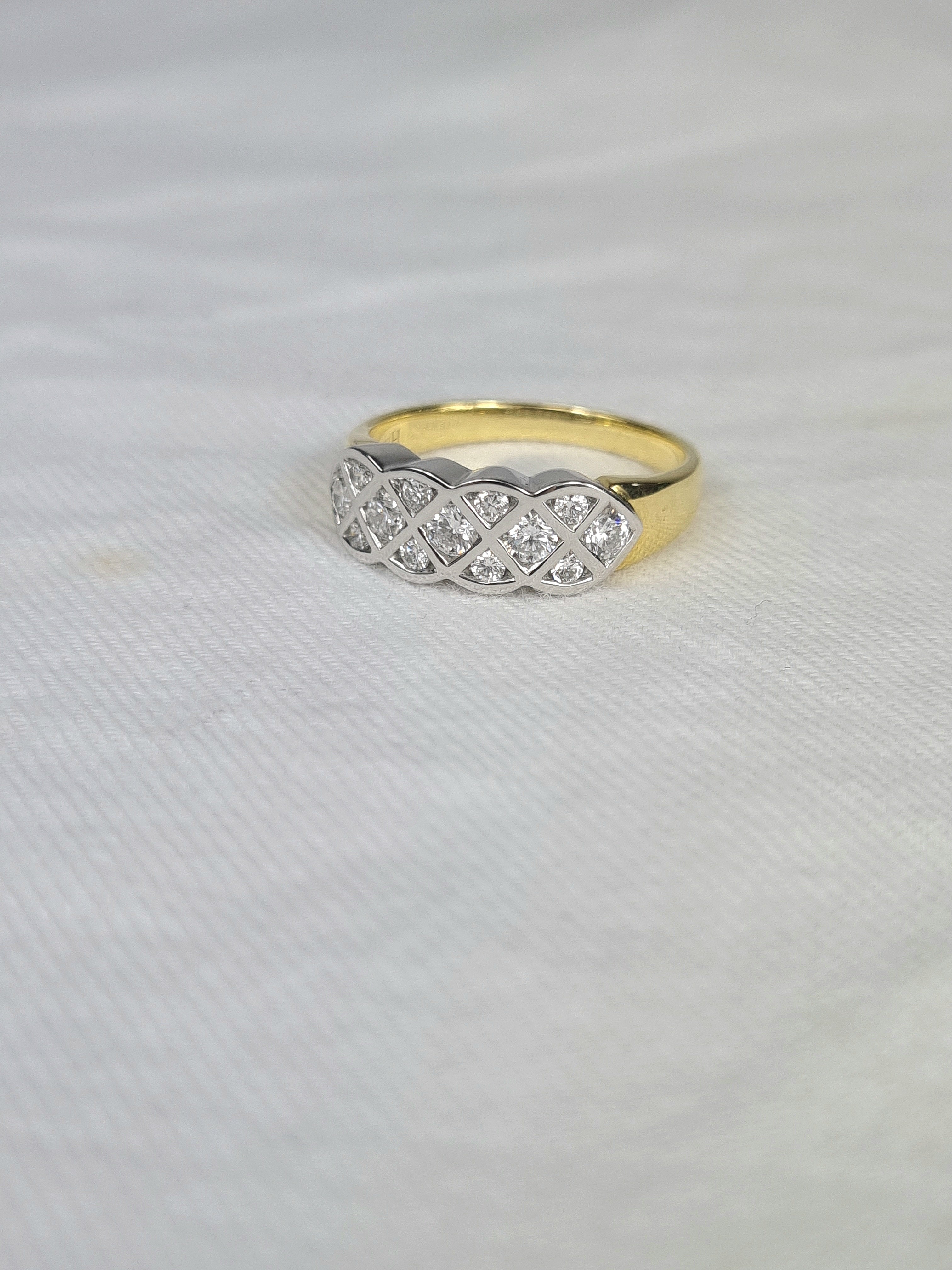 18ct Yellow and White Gold Diamond ring, 0.56ct total