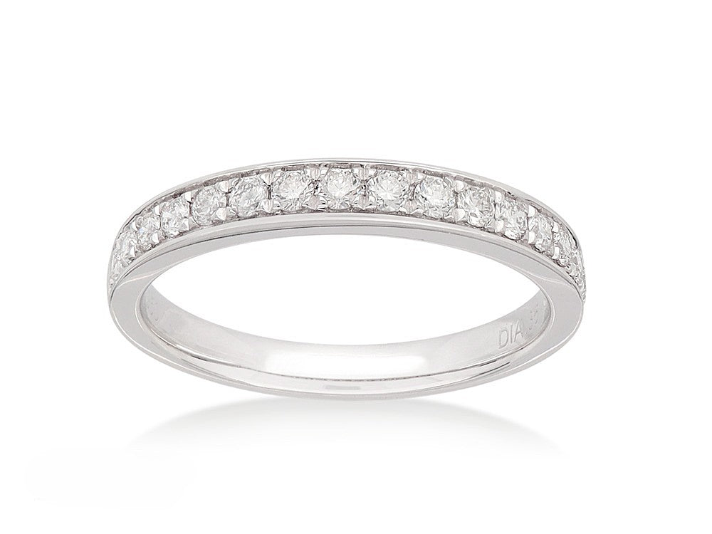 14ct White Gold Lab-Grown Round Brilliant Cut Diamond Band, 0.35ct total