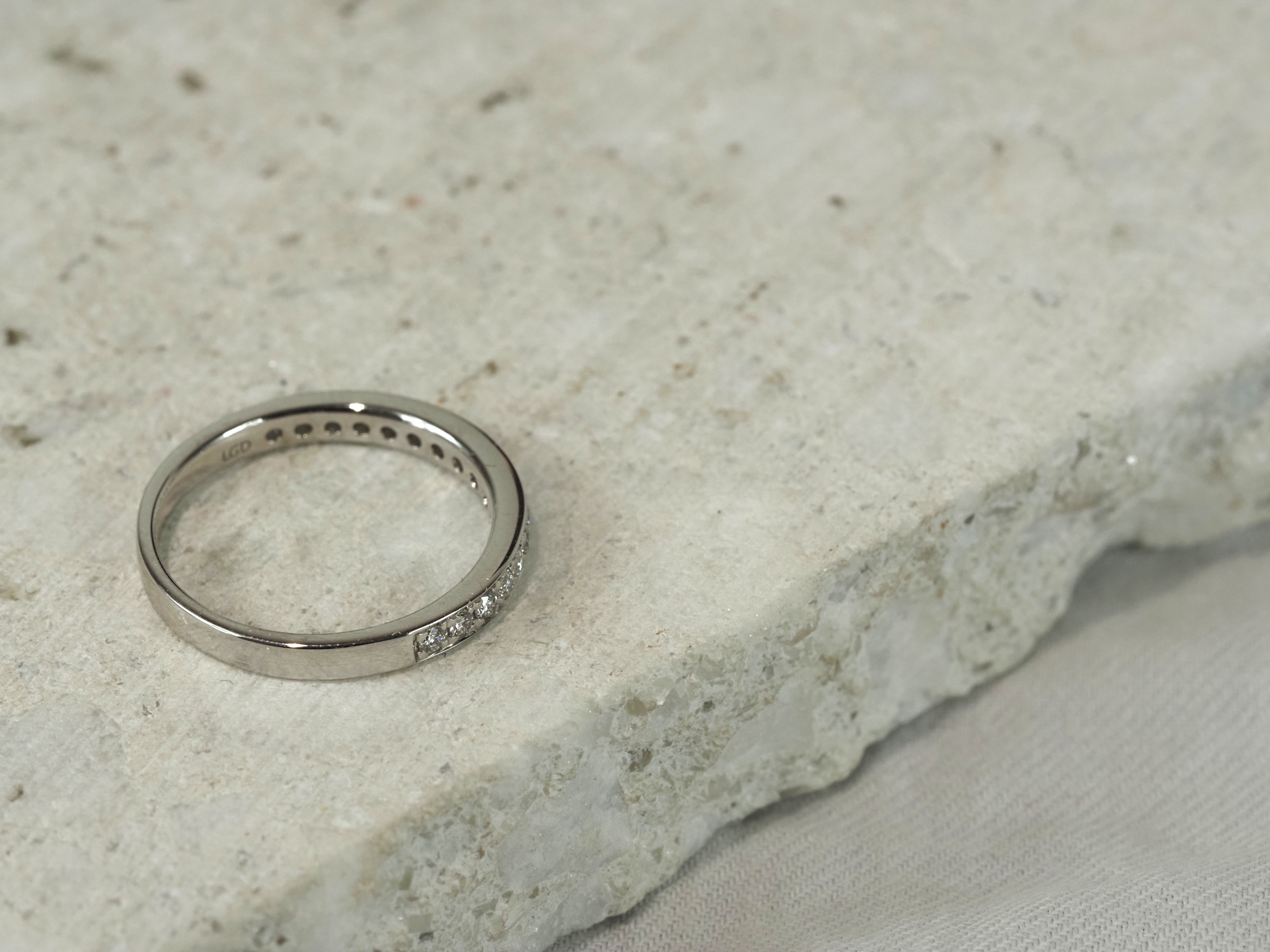 14ct White Gold Lab-Grown Round Brilliant Cut Diamond Band, 0.35ct total