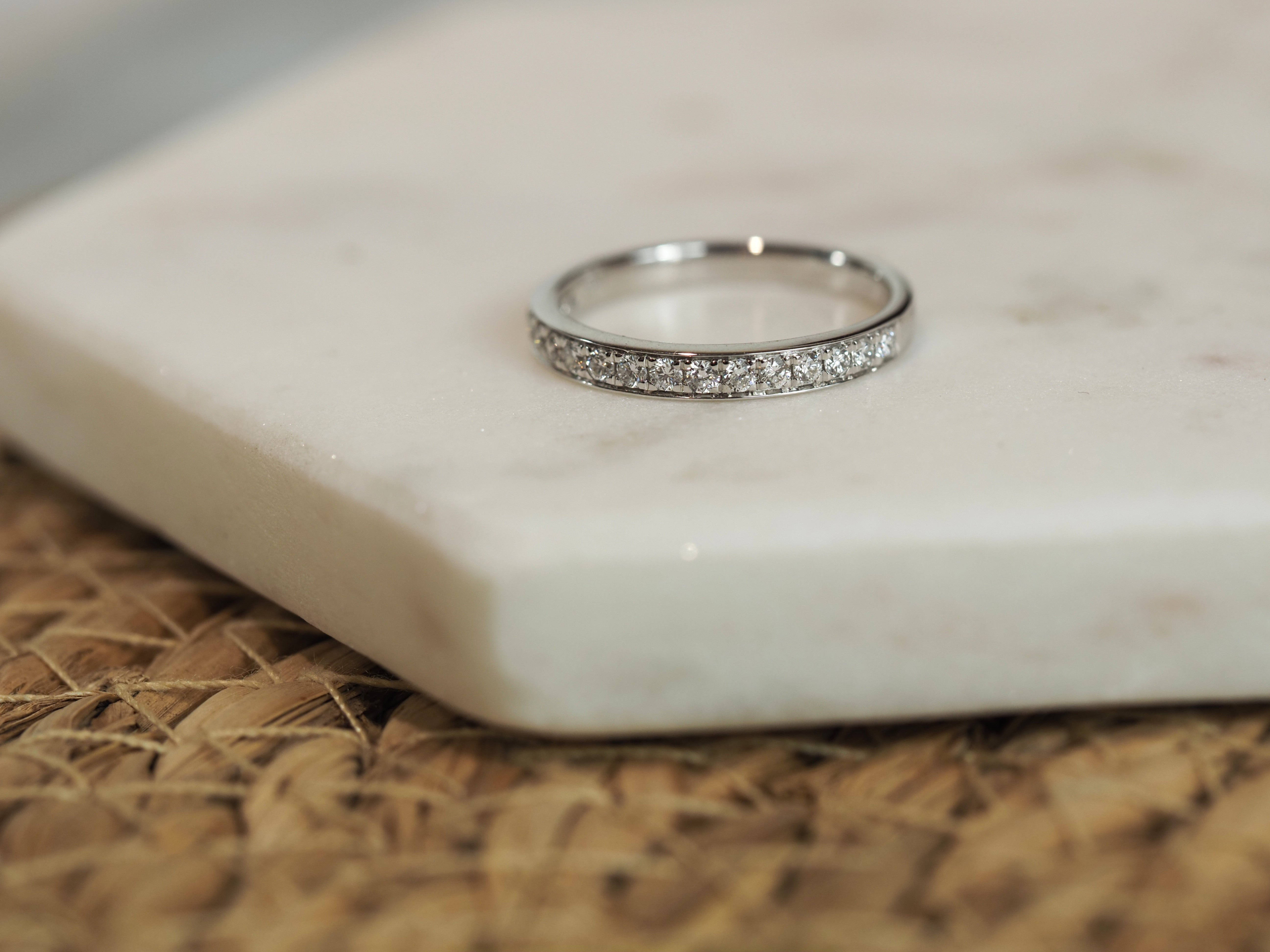 14ct White Gold Lab-Grown Round Brilliant Cut Diamond Band, 0.35ct total