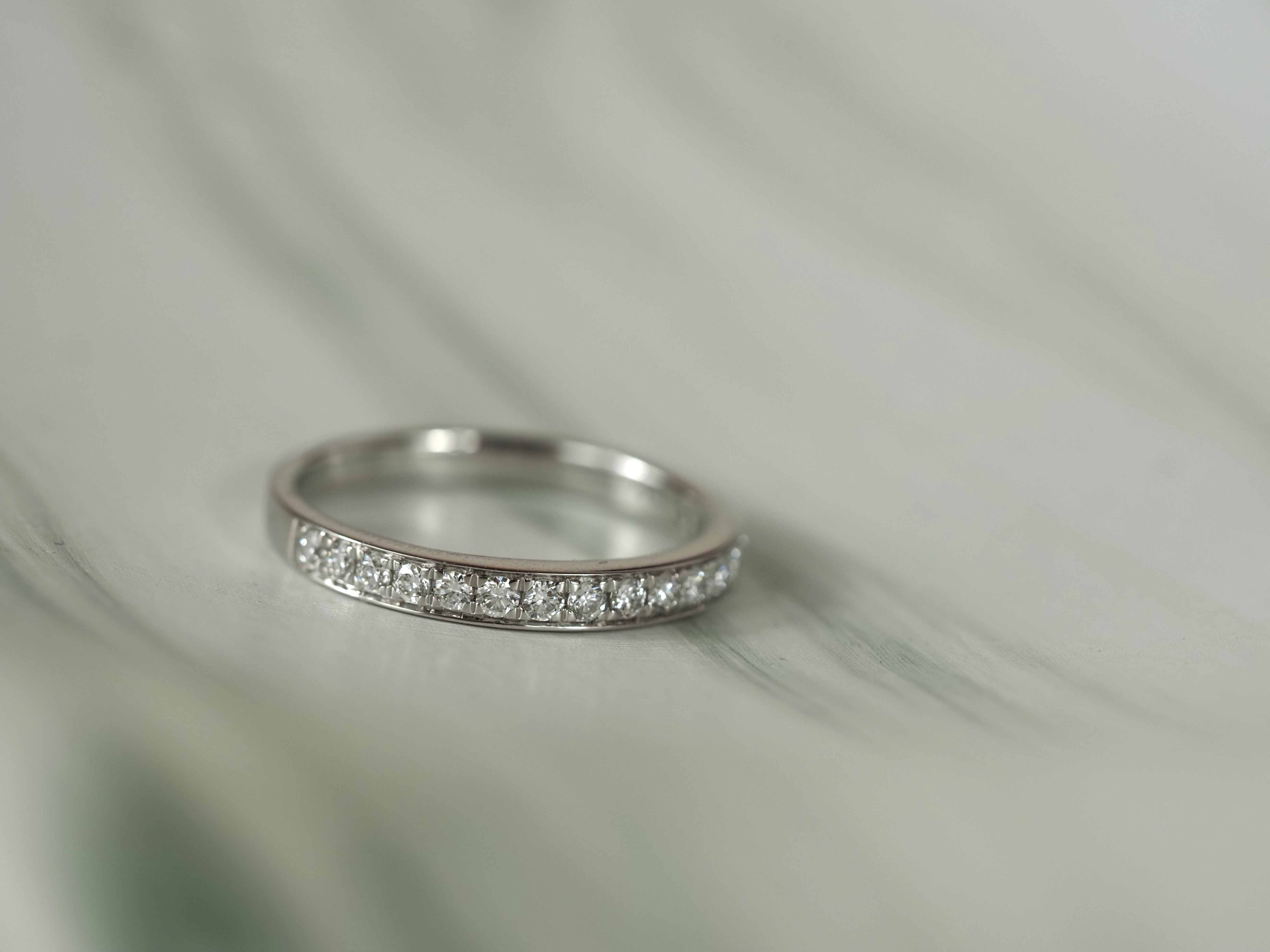 14ct White Gold Lab-Grown Round Brilliant Cut Diamond Band, 0.35ct total