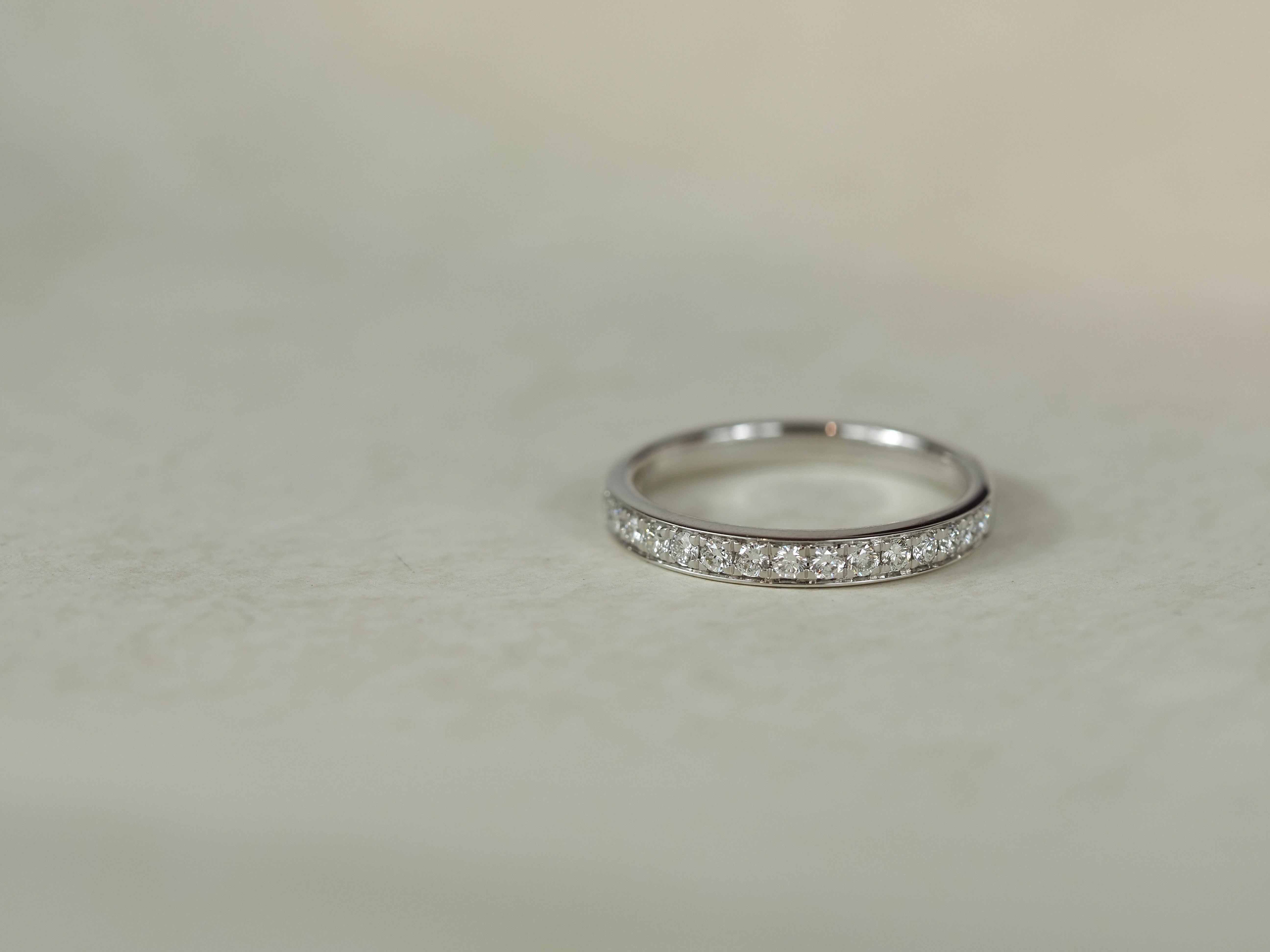 14ct White Gold Lab-Grown Round Brilliant Cut Diamond Band, 0.35ct total