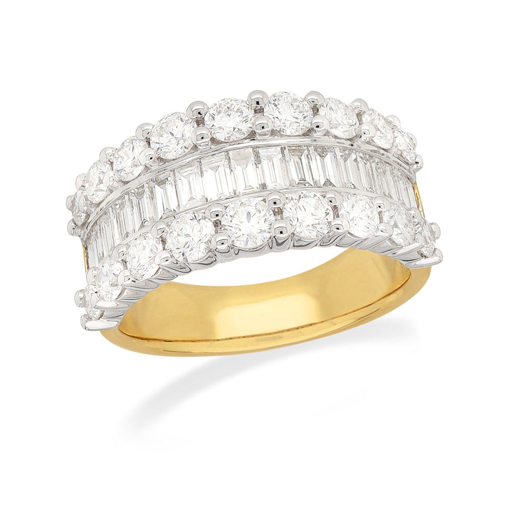 18ct Yellow and White Gold 2.26ct Diamond dress ring