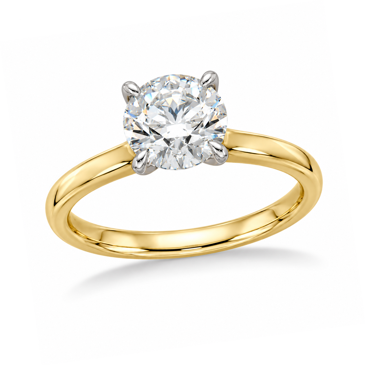9ct Yellow and White Gold Lab-Grown Diamond Engagement Ring, 1ct Centre