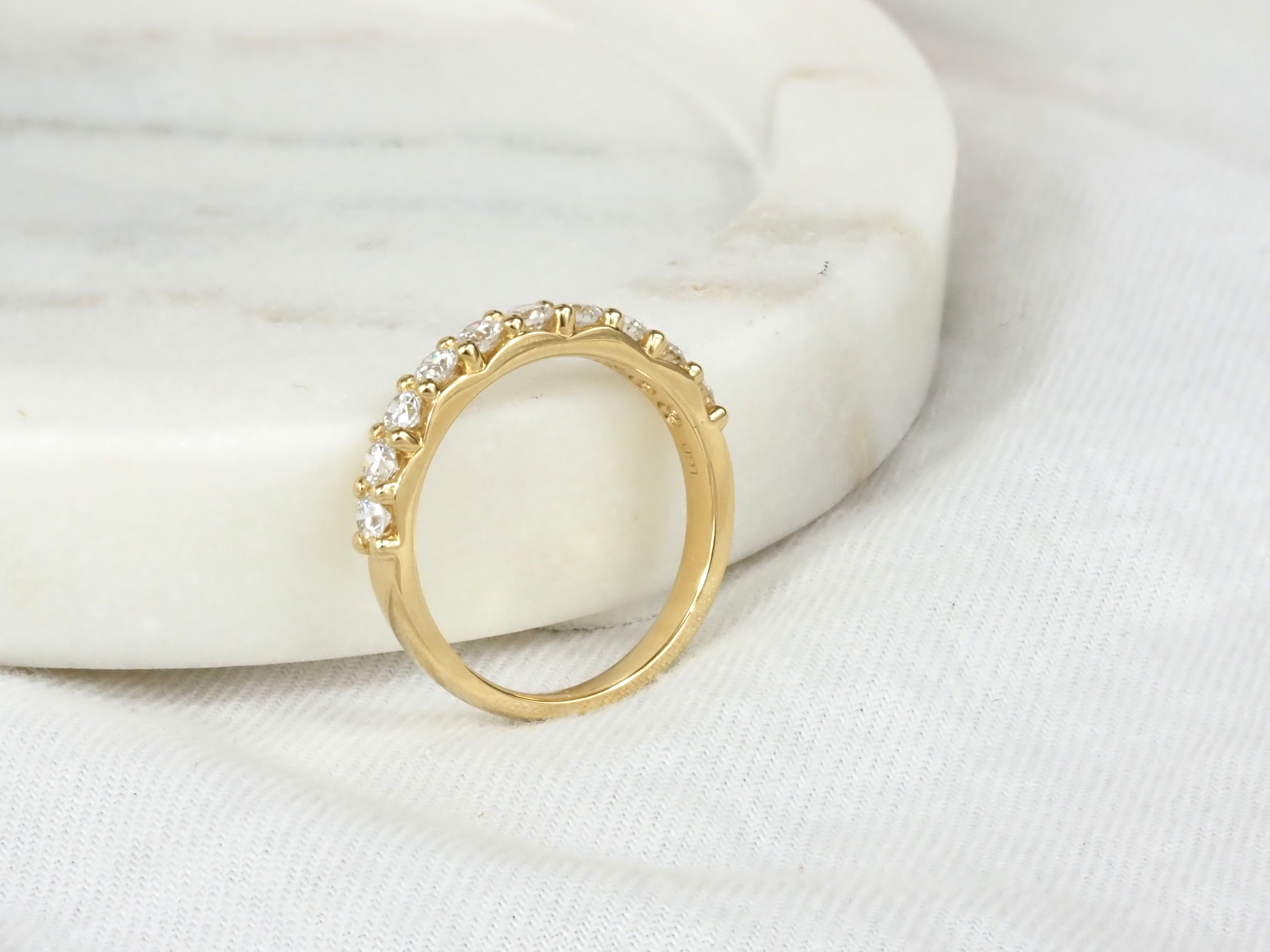 14ct Yellow Gold Lab-Grown Diamond Ring, 0.76ct Total