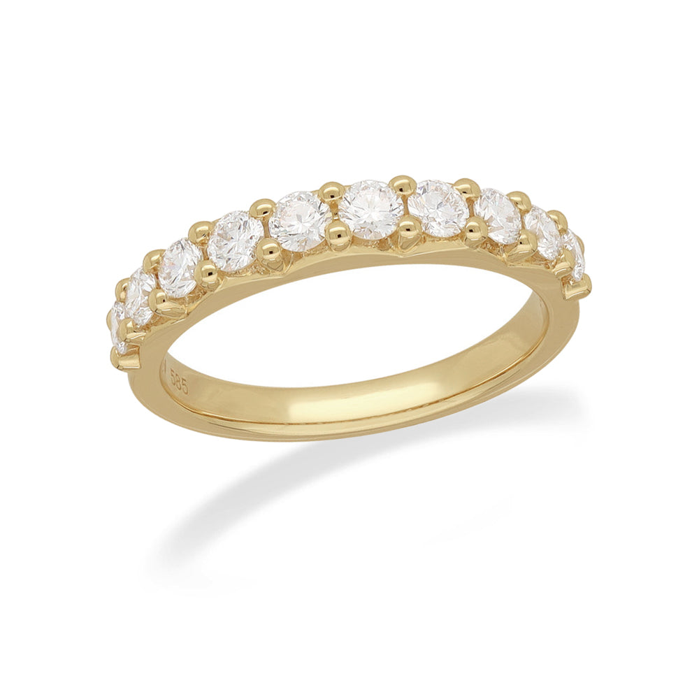 14ct Yellow Gold Lab-Grown Diamond Ring, 0.76ct Total