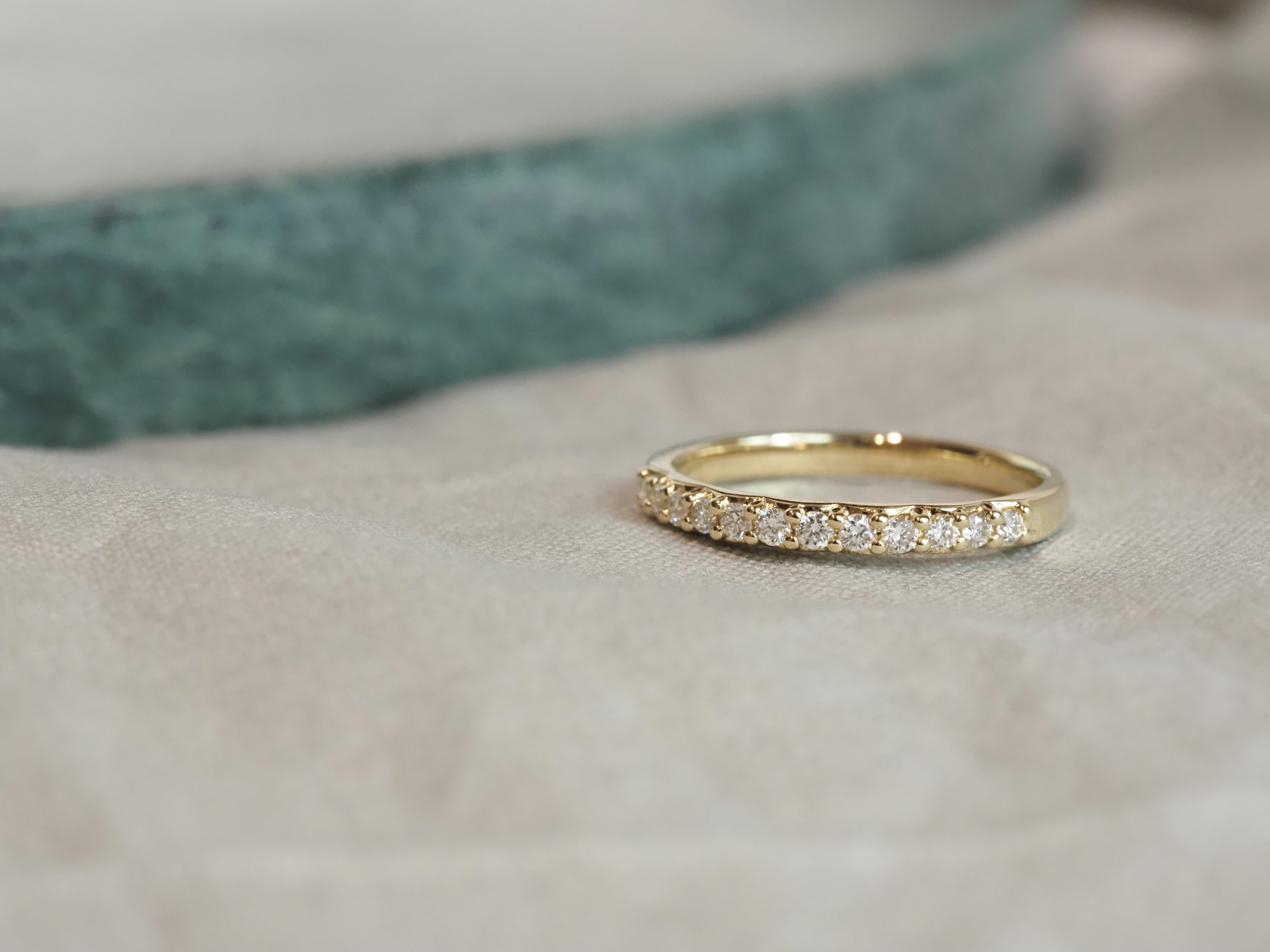 14ct Yellow Gold Lab-Grown Round Brilliant Cut Diamond Band, 0.25ct total