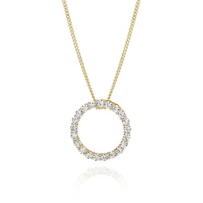 9ct Yellow Gold Cubic Zirconia Set Circle Pendant