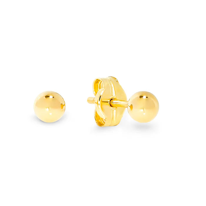 9ct yellow gold 3mm ball studs