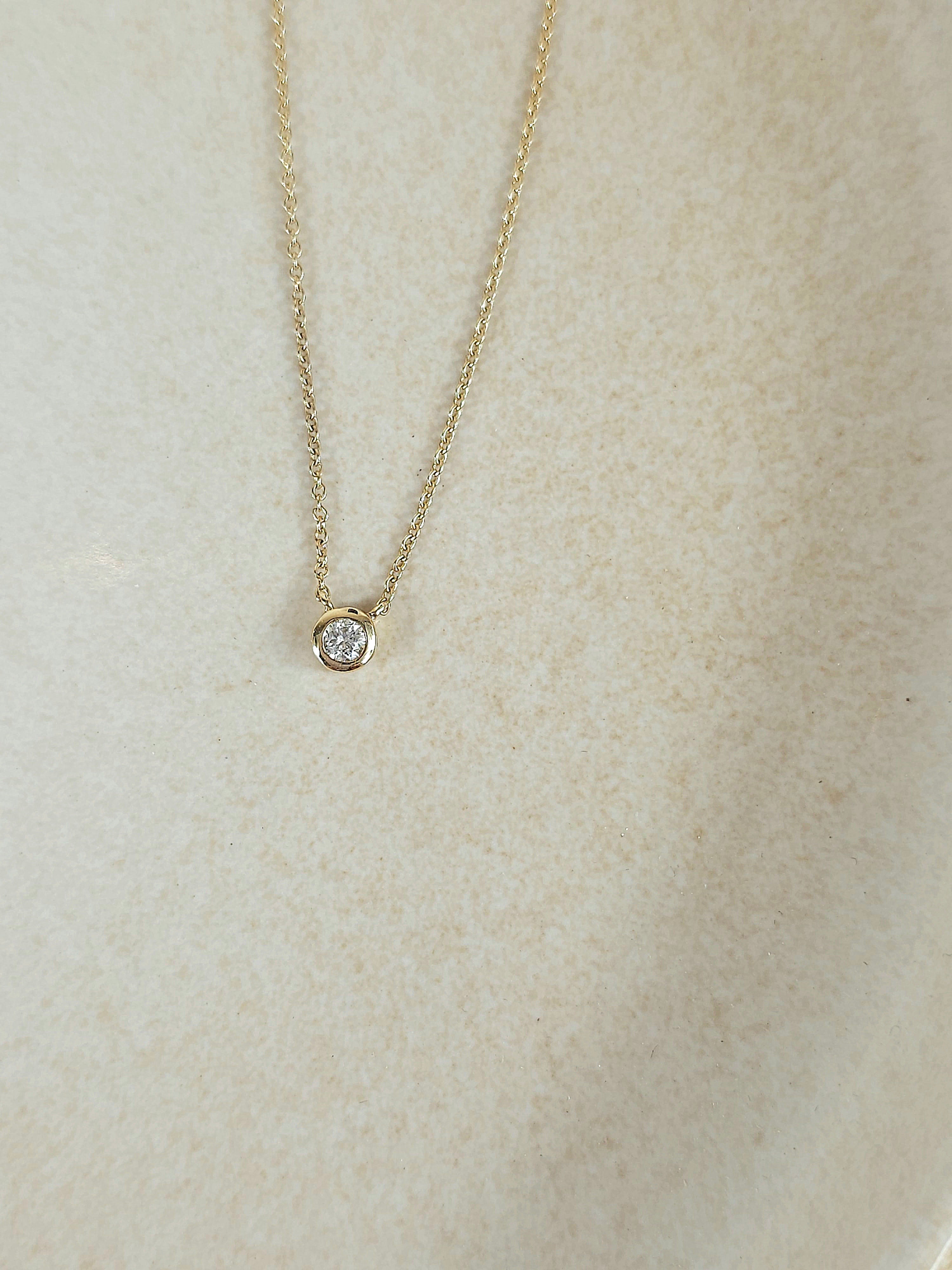 9ct Yellow Gold 0.07ct Floating Diamond Necklace