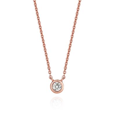 9ct Rose Gold Diamond Anchor Pendant, 0.07ct