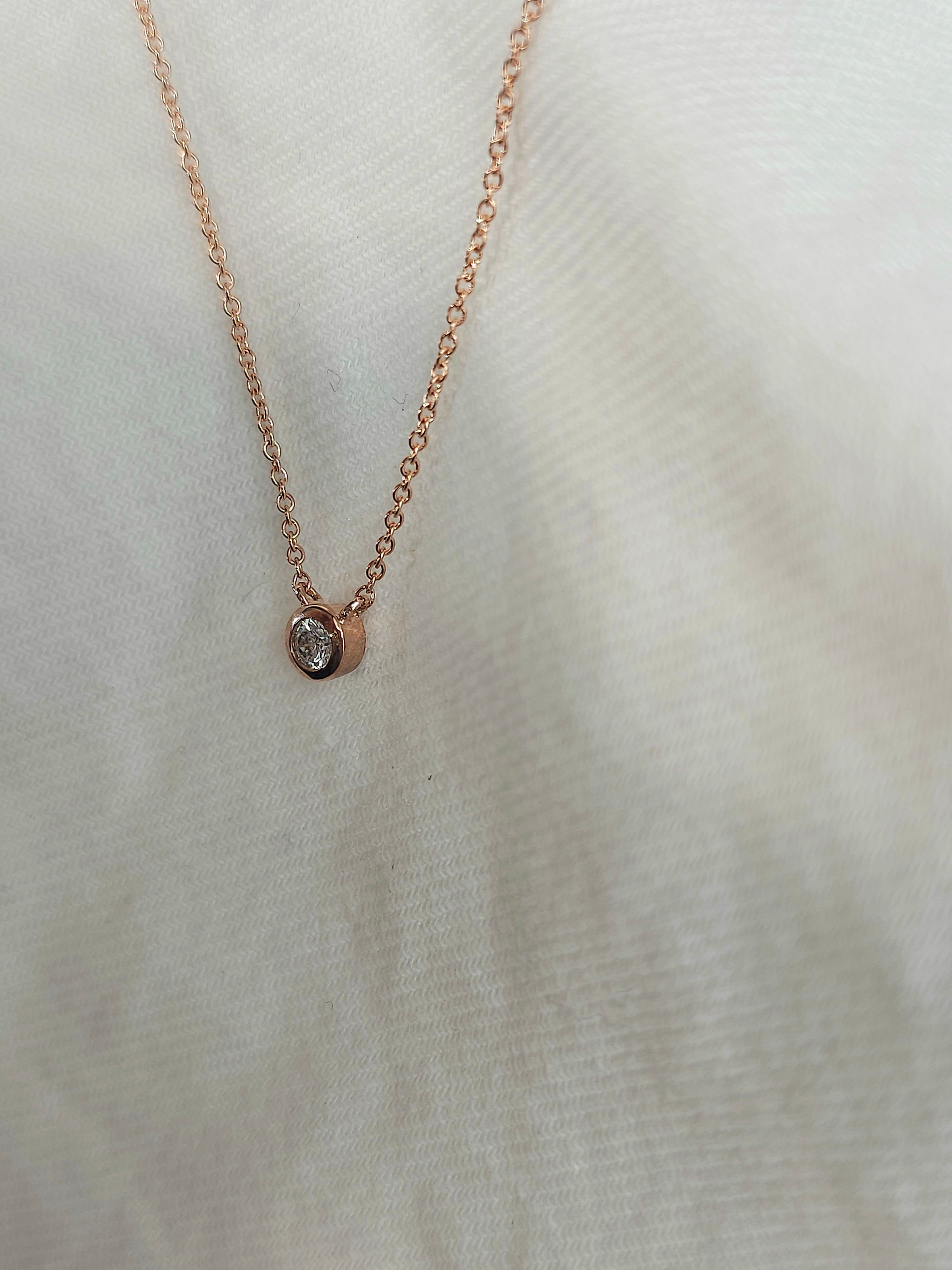 9ct Rose Gold Diamond Anchor Pendant, 0.07ct