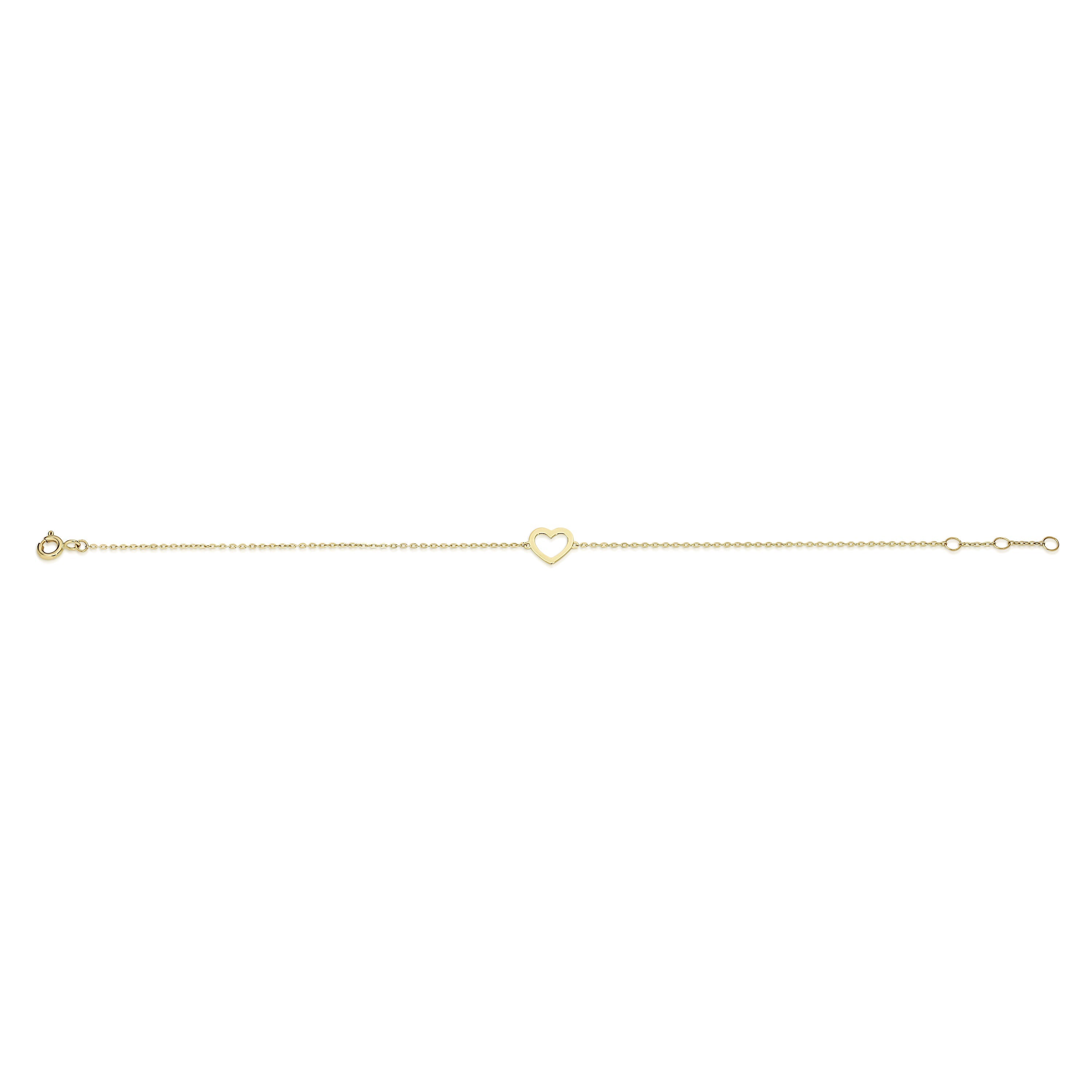 9ct Yellow Gold Heart Bracelet