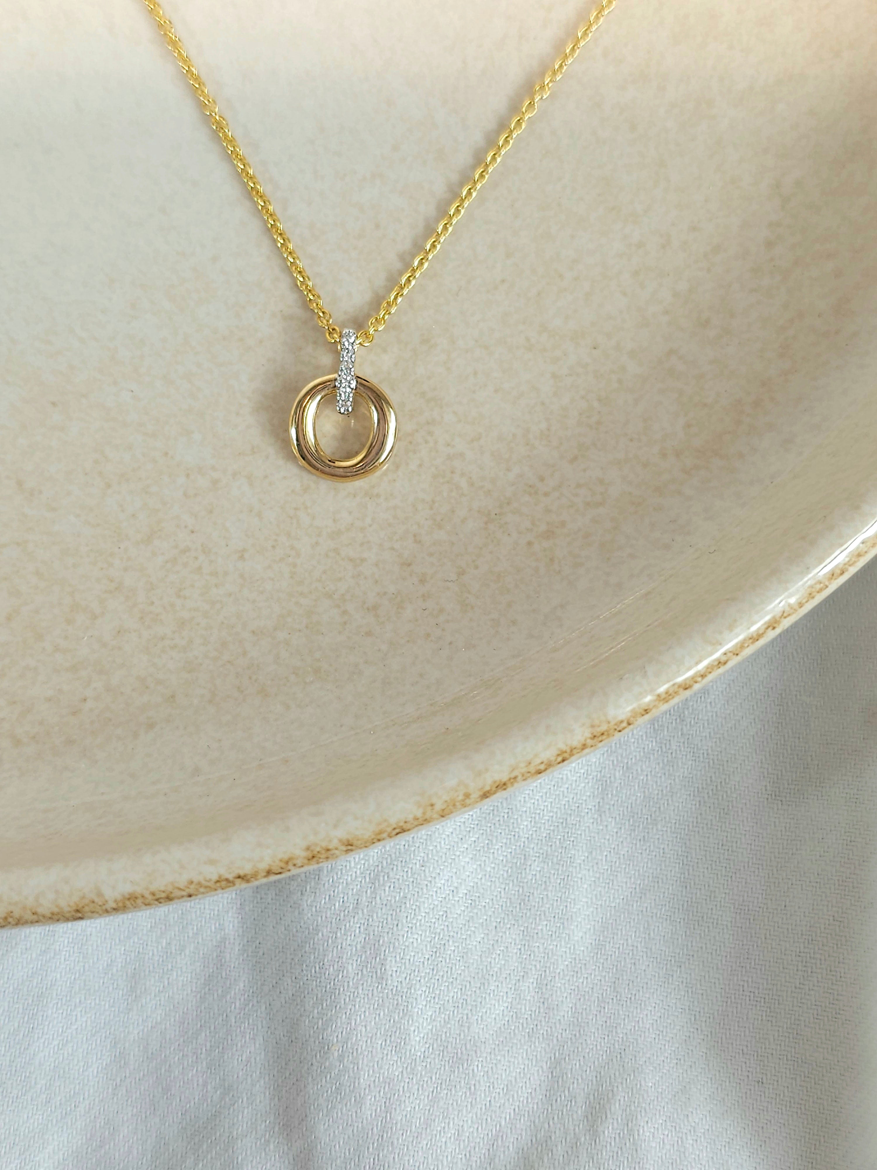 9ct Yellow Gold Diamond Slider Pendant