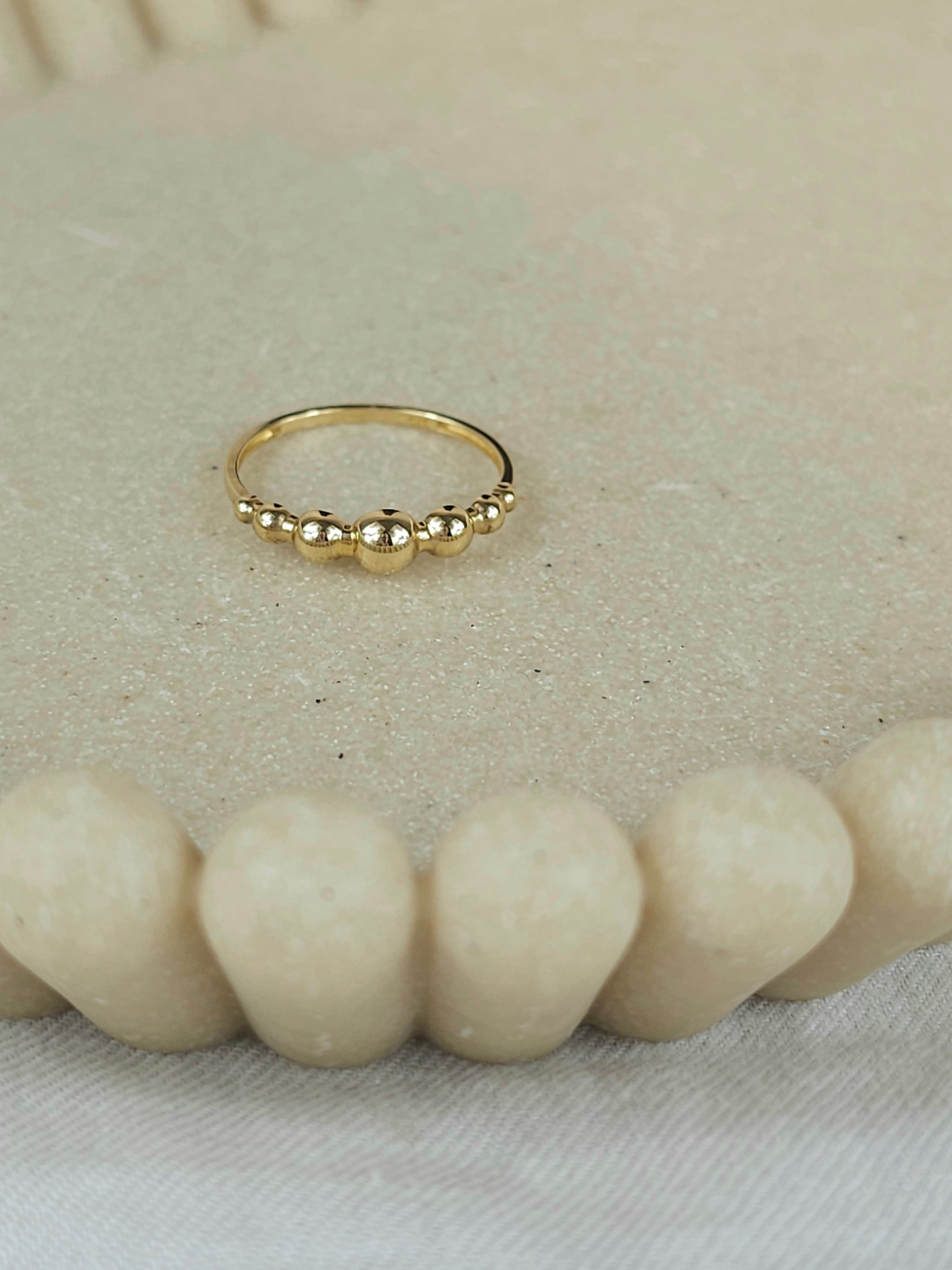 9ct Yellow Gold Polished Bubble Ring