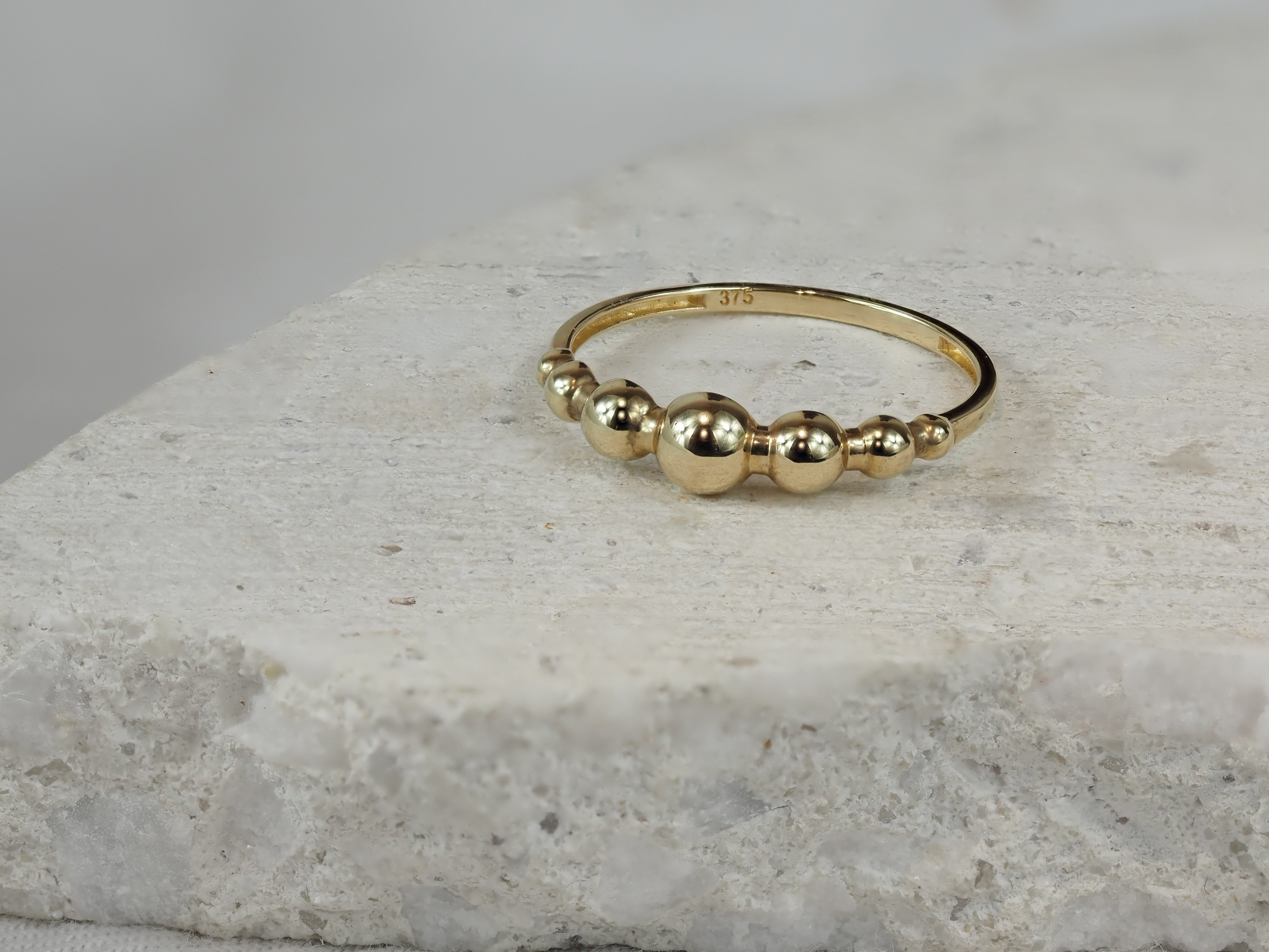 9ct Yellow Gold Polished Bubble Ring