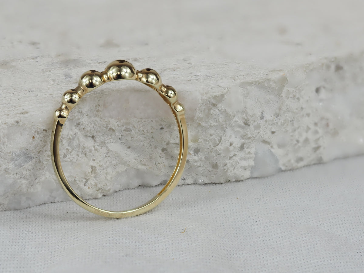 9ct Yellow Gold Polished Bubble Ring