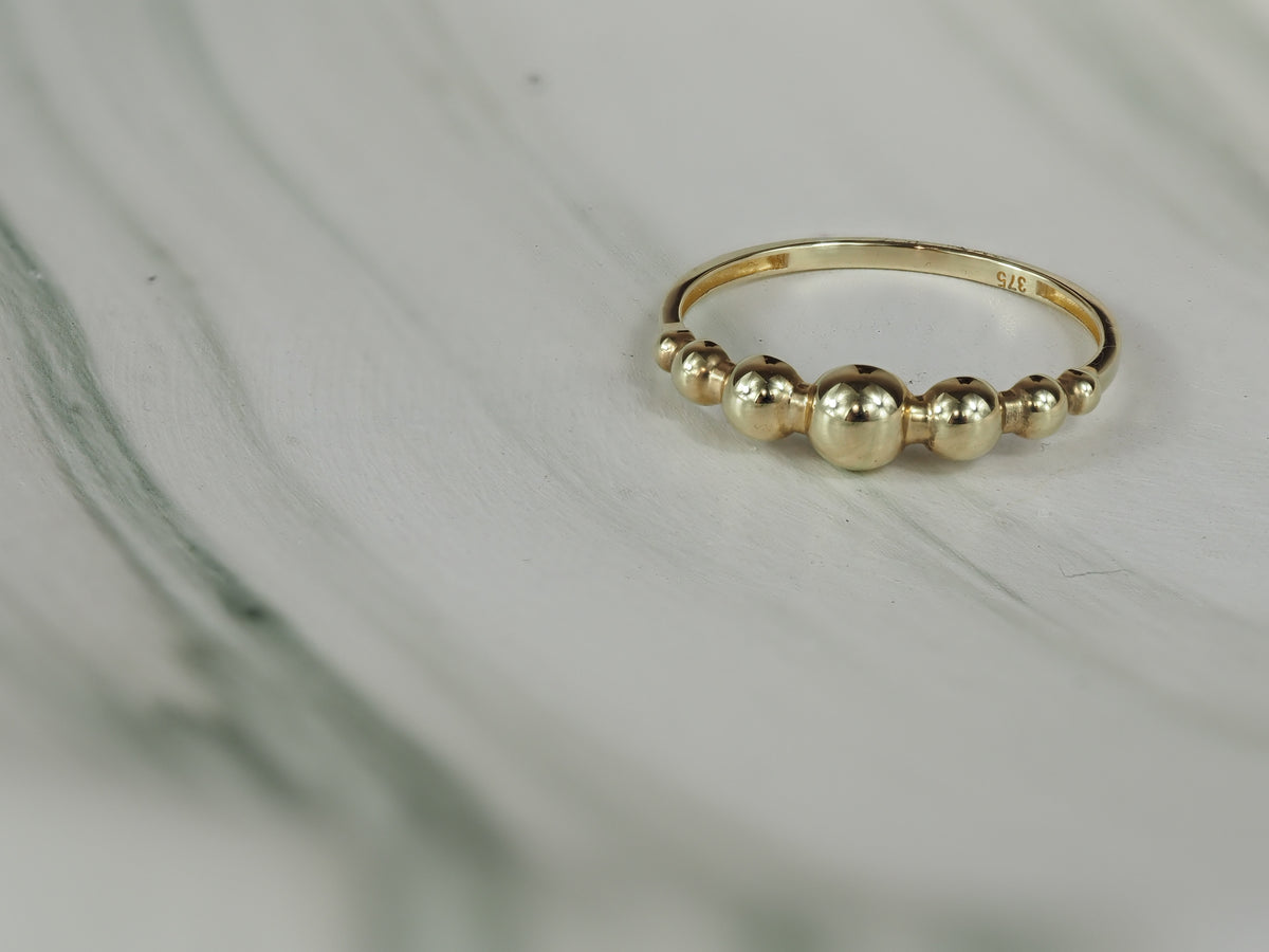 9ct Yellow Gold Polished Bubble Ring