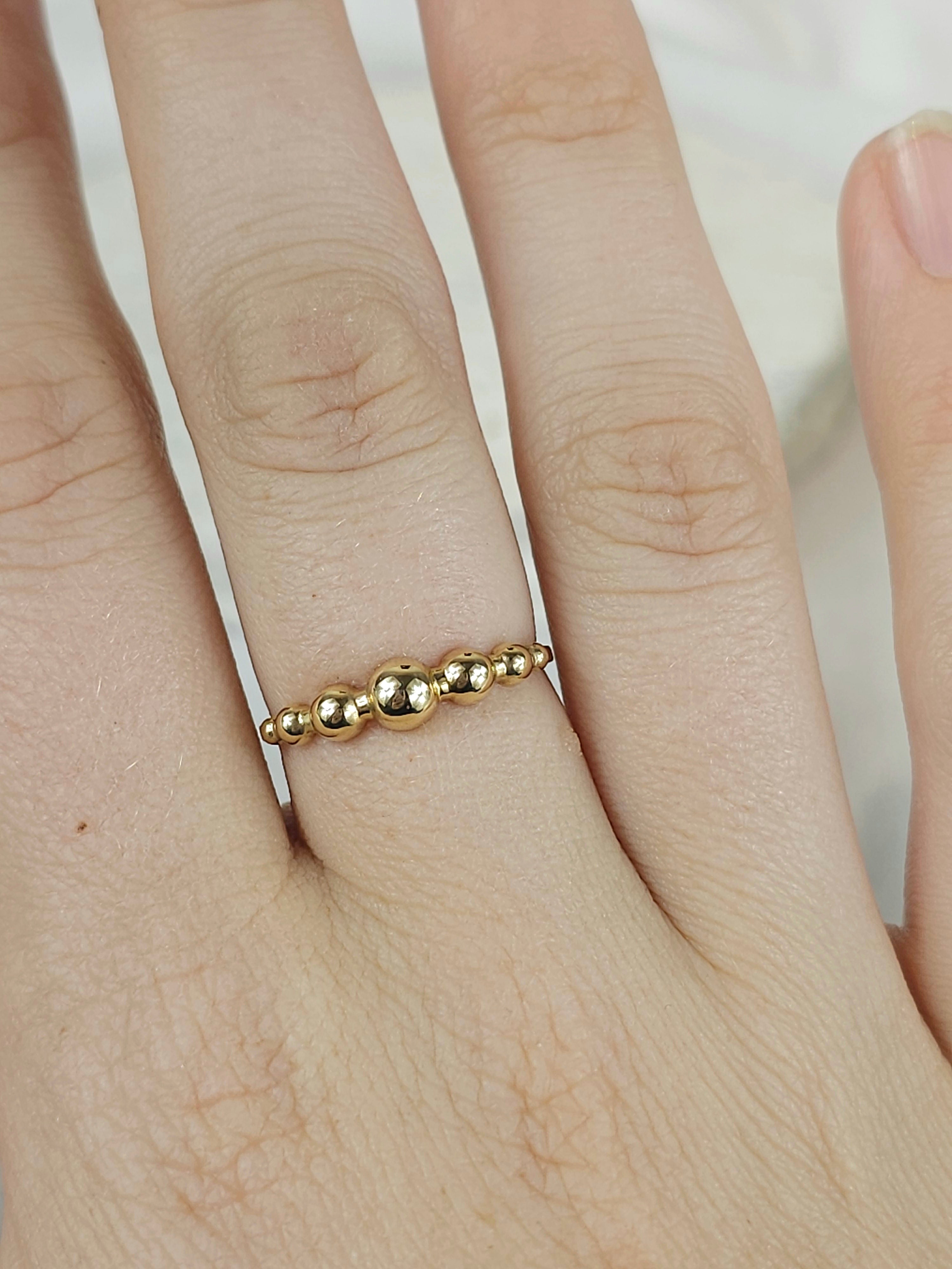 9ct Yellow Gold Polished Bubble Ring