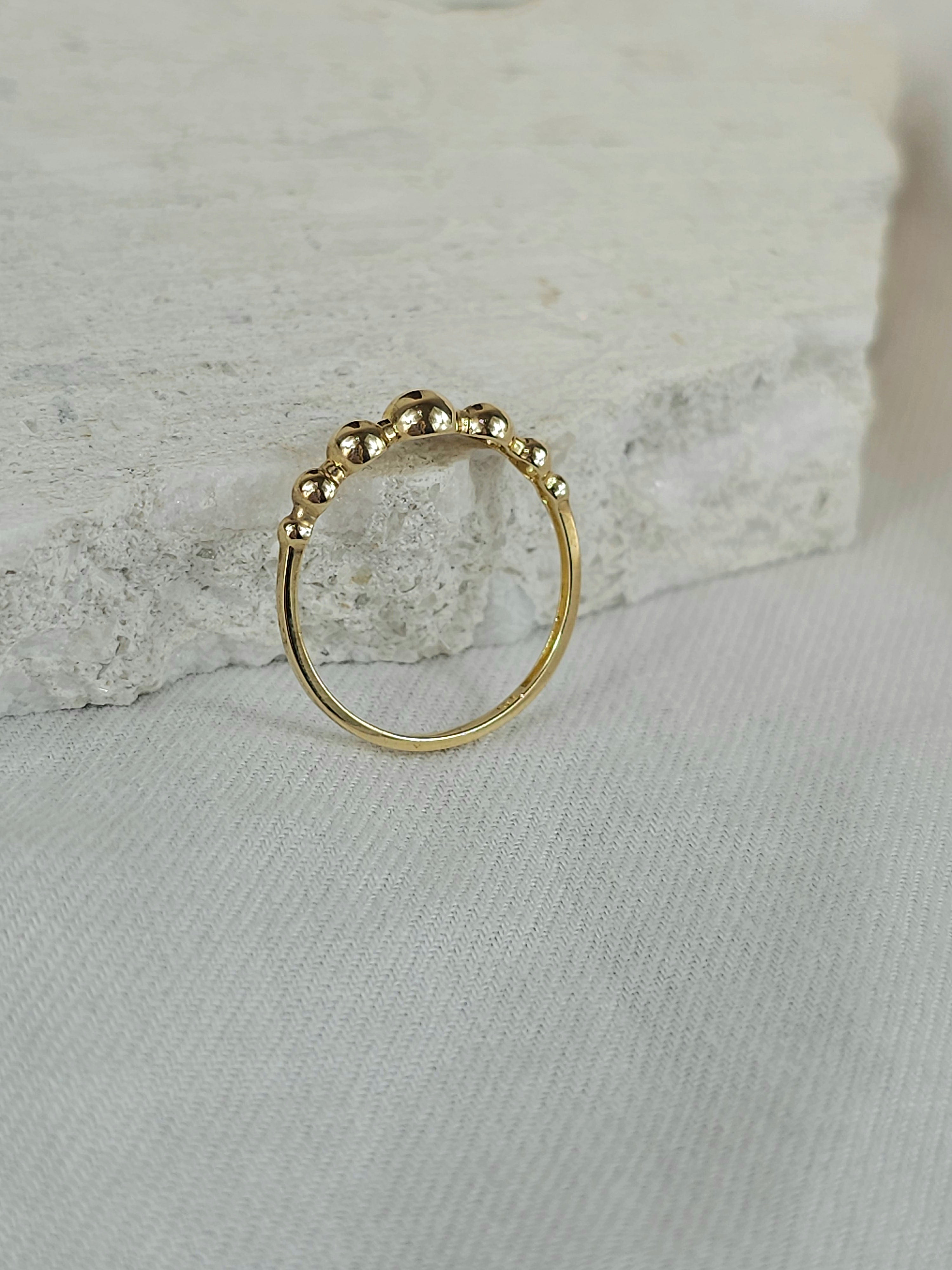 9ct Yellow Gold Polished Bubble Ring