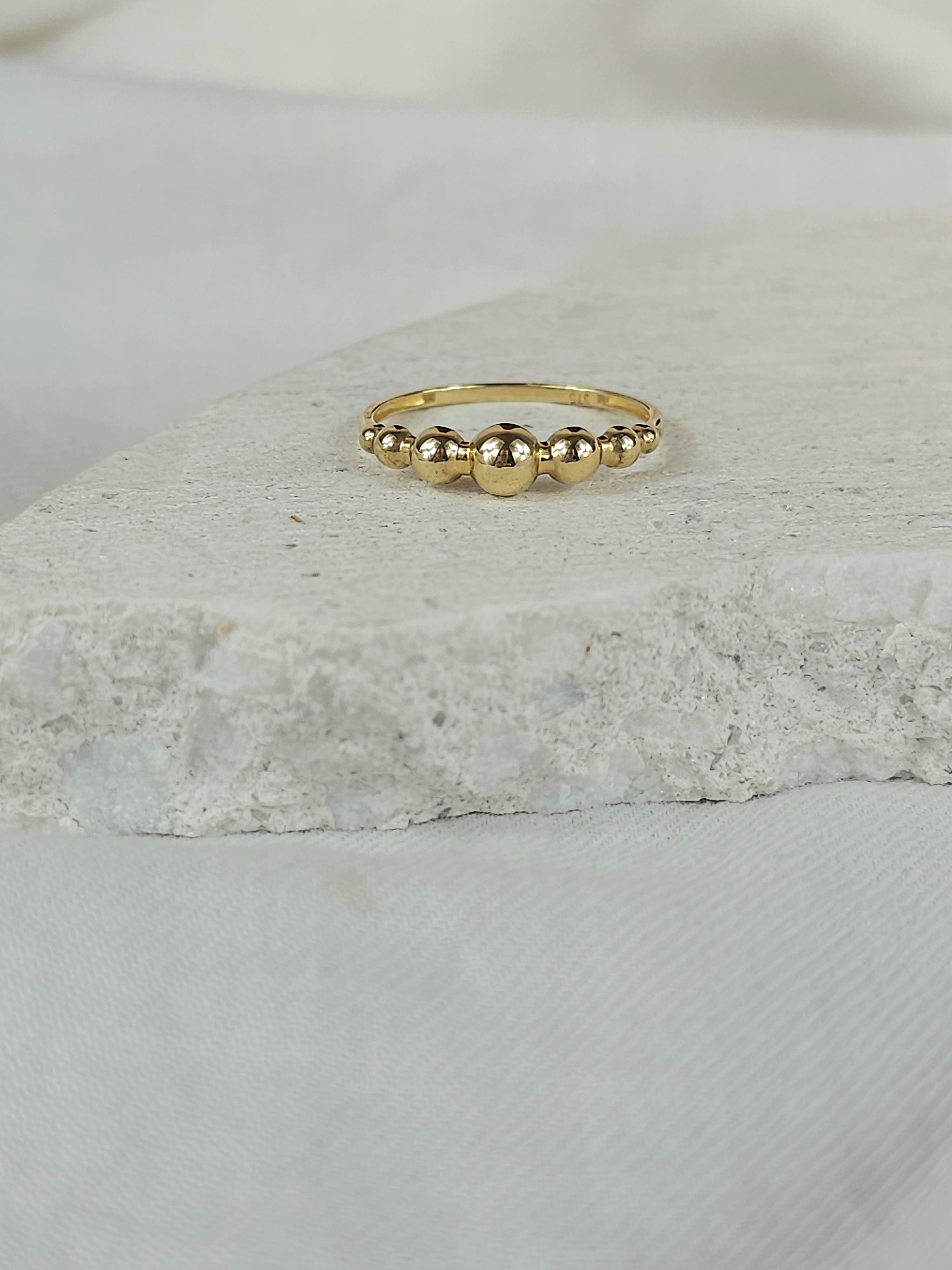 9ct Yellow Gold Polished Bubble Ring