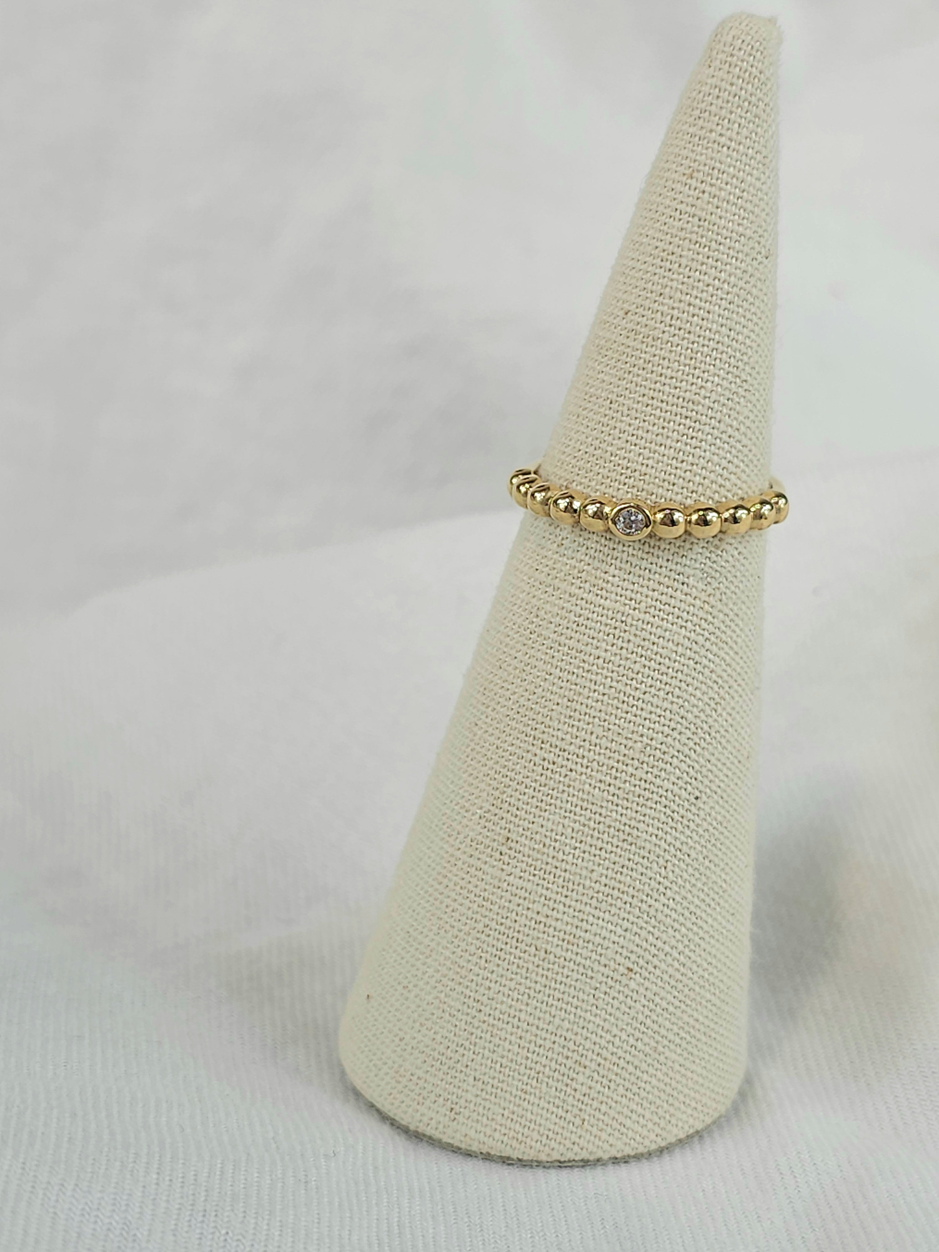 9ct bubble ring with cubic zirconia