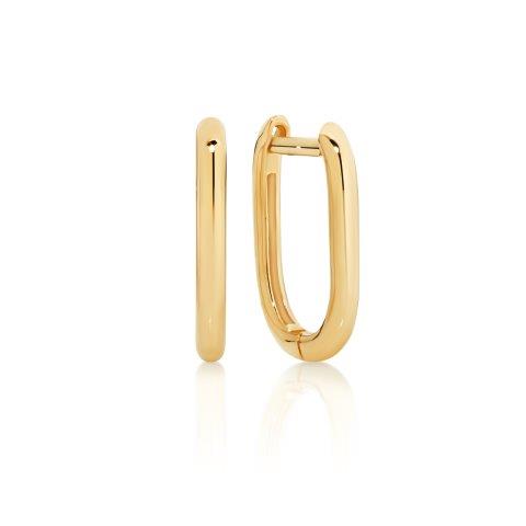 9ct Yellow Gold Paperclip Huggie Earrings