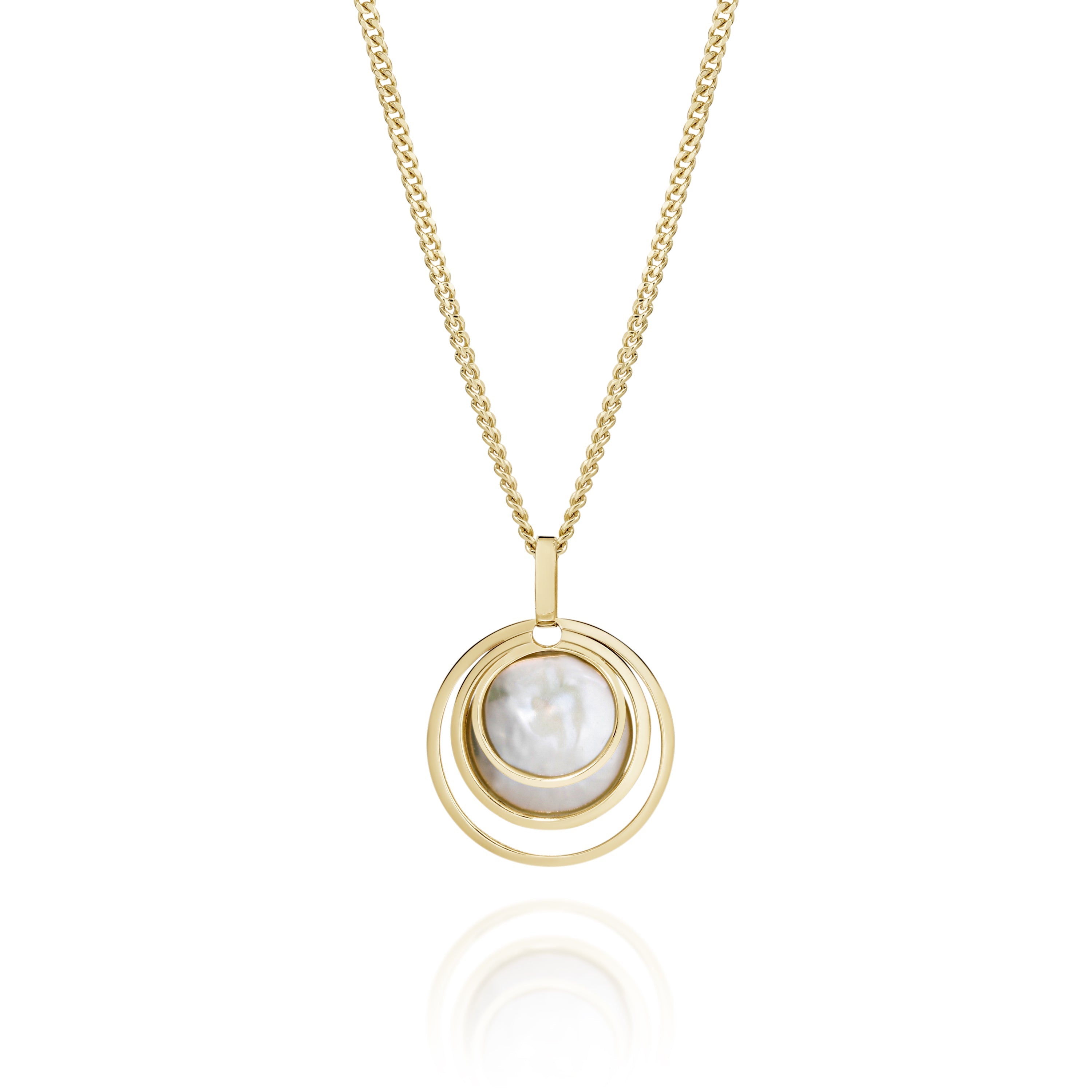 9ct yellow gold freshwater pearl pendant