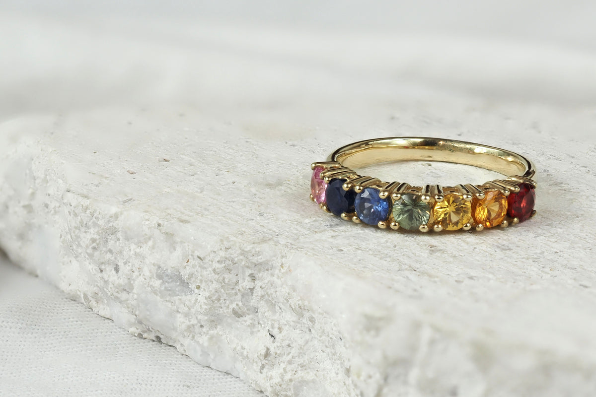 10ct Yellow Gold Mixed Gemstone Ring, 1.50ct Total