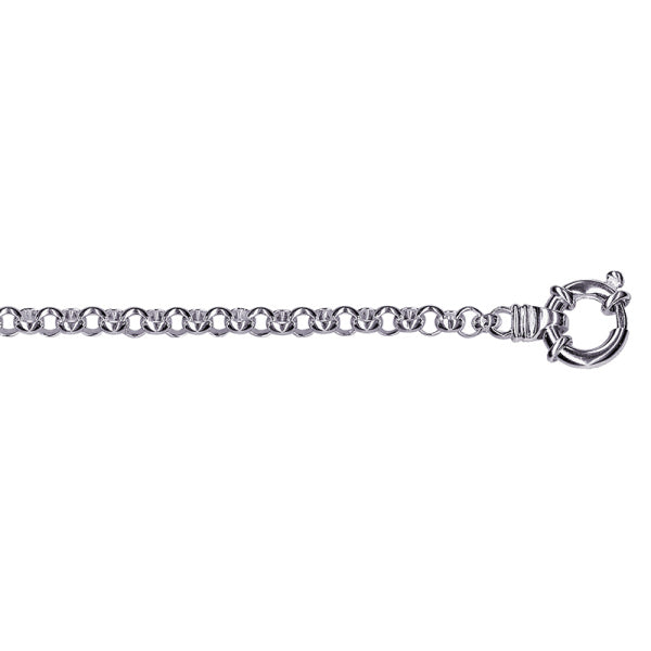 Sterling Silver Round Belcher Bolt Ring Bracelet