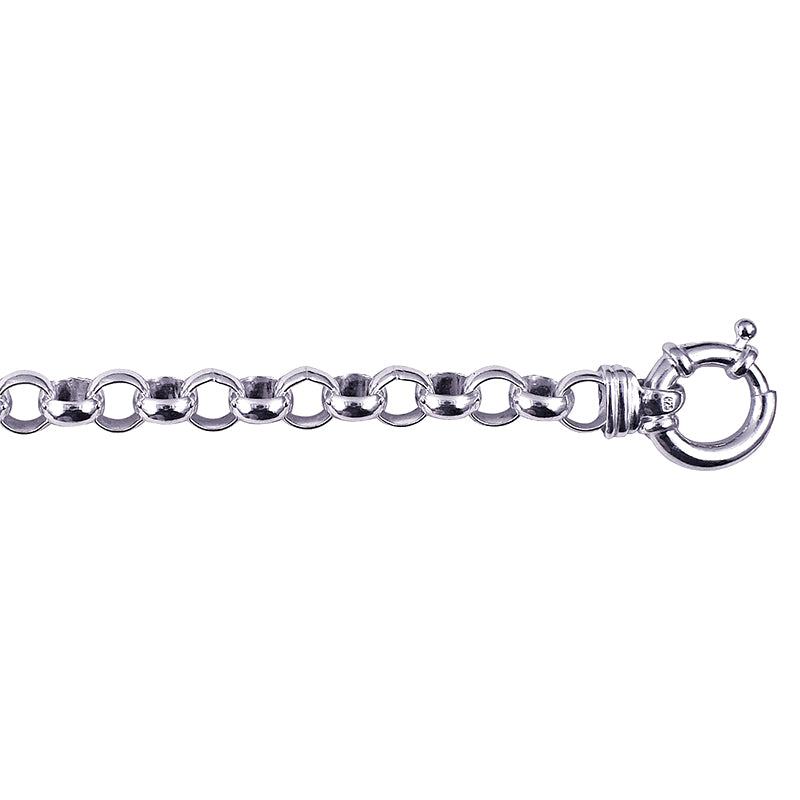 Sterling Silver Round Belcher Bolt Ring Chain, 6.9mm, 45cm
