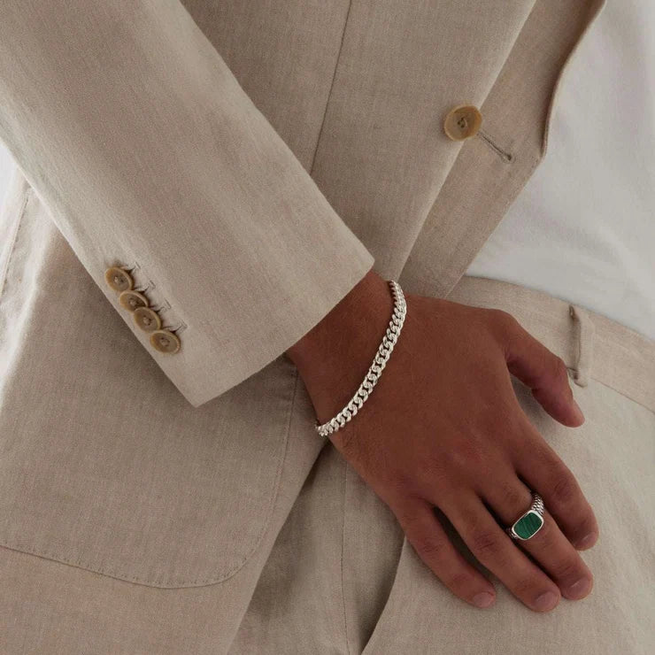Najo Cuban Men's Silver Bracelet