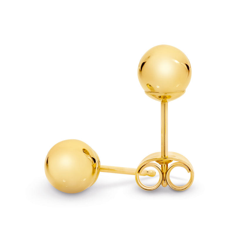 9ct Yellow Gold 5mm Ball Stud Earrings