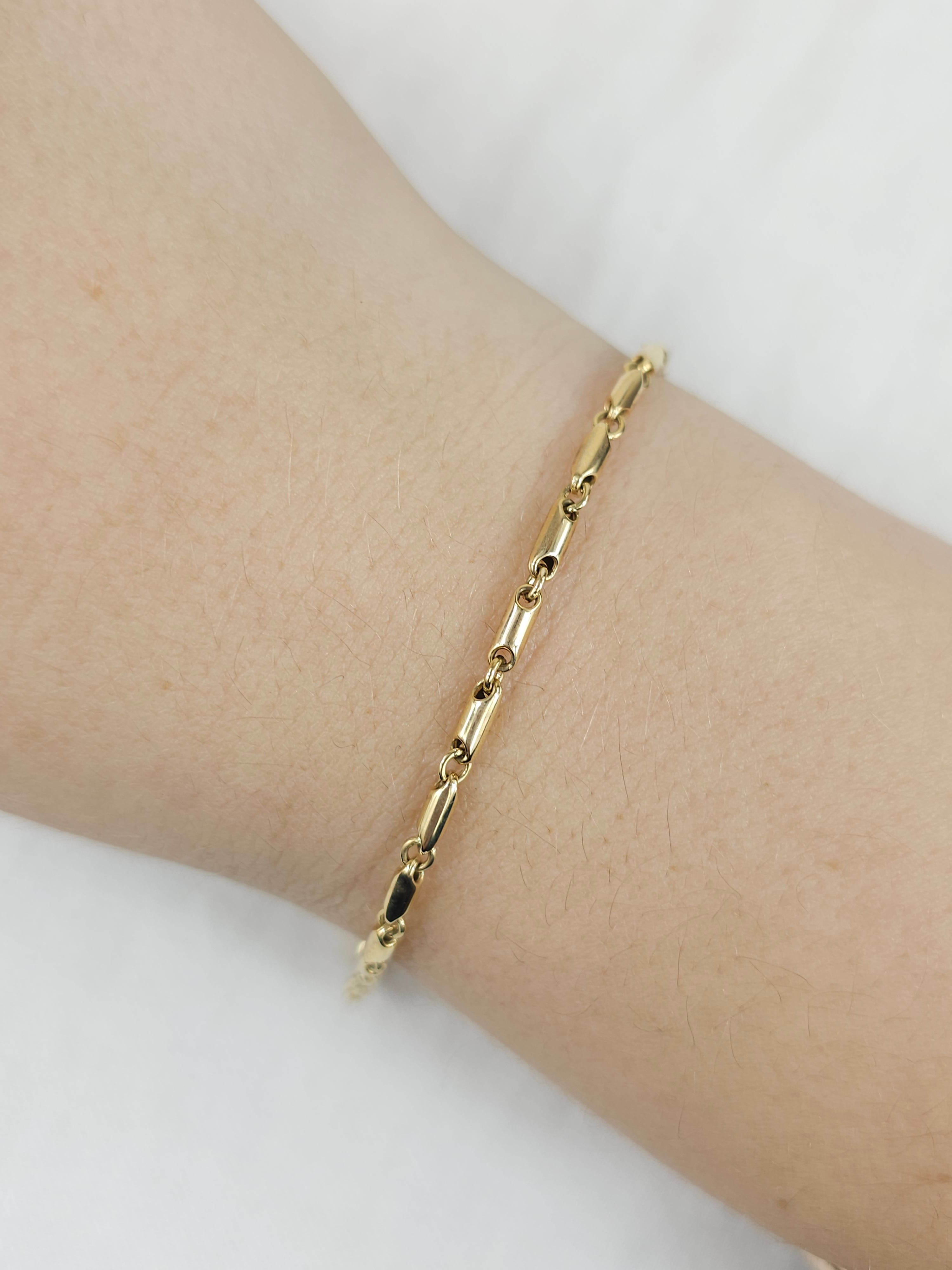 9ct Yellow Gold Bar Link Bracelet