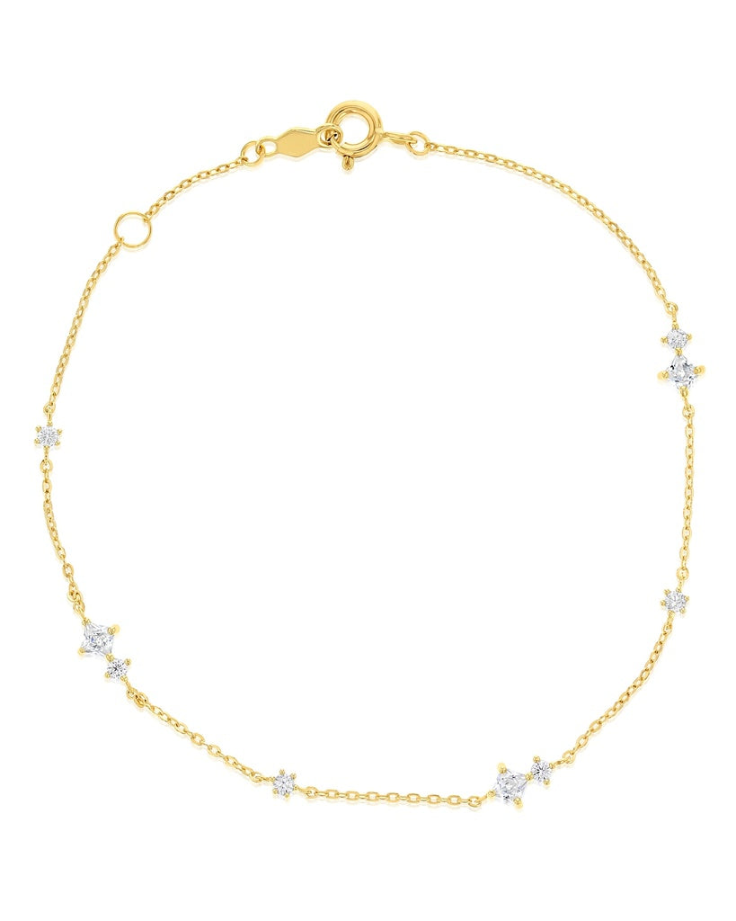 9ct Yellow Gold Constellation Cubic Zirconia Bracelet