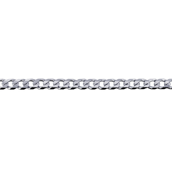 Sterling Silver Diamond Cut Curb Chain, 4.6mm, 55cm