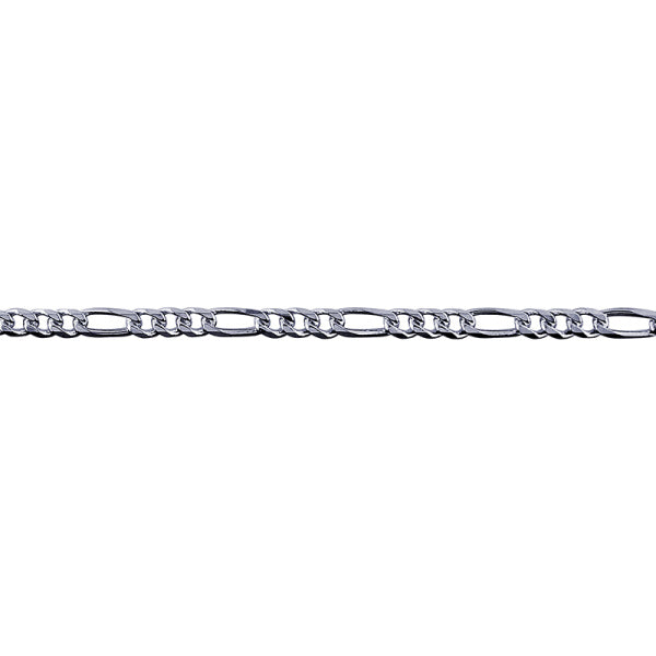 Sterling Silver 3 to 1 Figaro Chain, 3mm, 50cm
