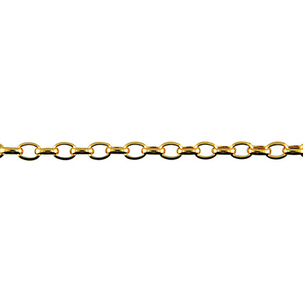 9ct Yellow Gold Oval Belcher Anklet, 25cm