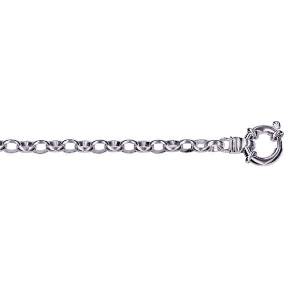 Sterling Silver Oval Belcher Euro Bolt Ring Bracelet