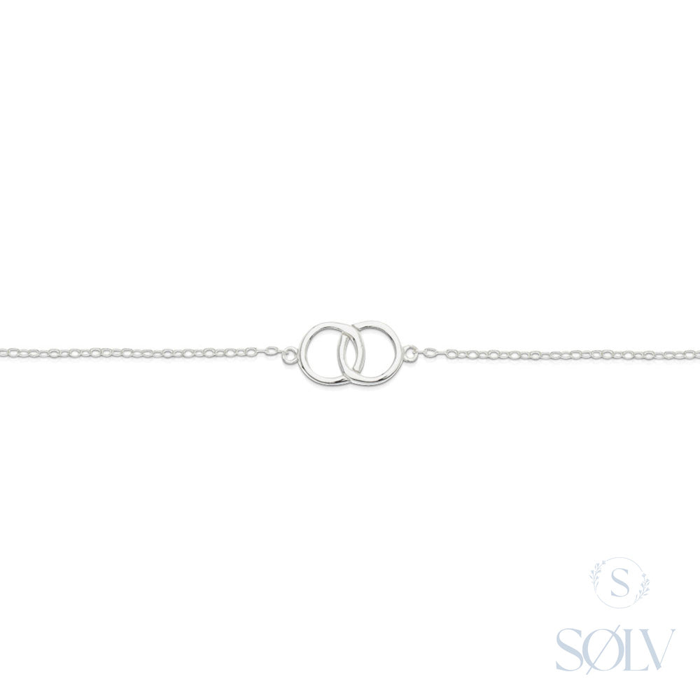 Solv Sterling Silver Double Ring Bracelet